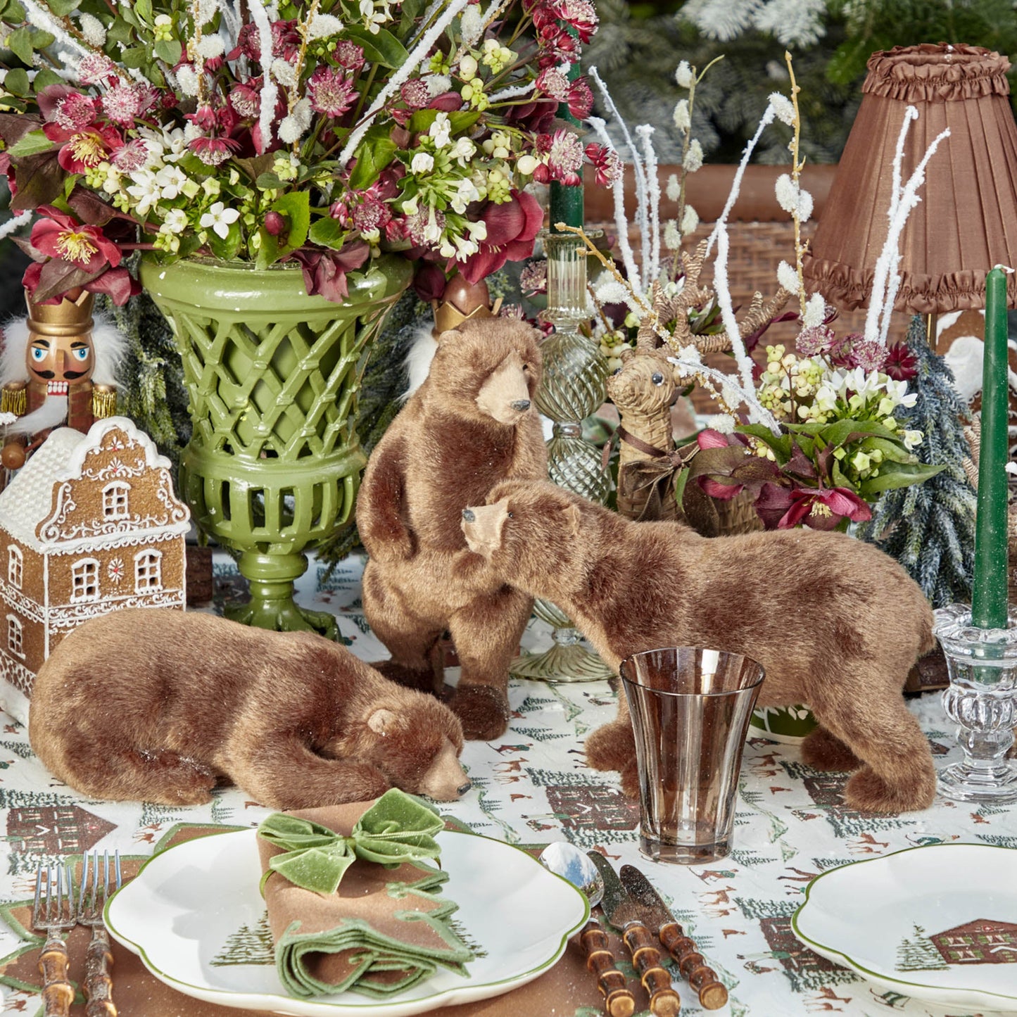 Grands ours bruns alpins (ensemble de 3)