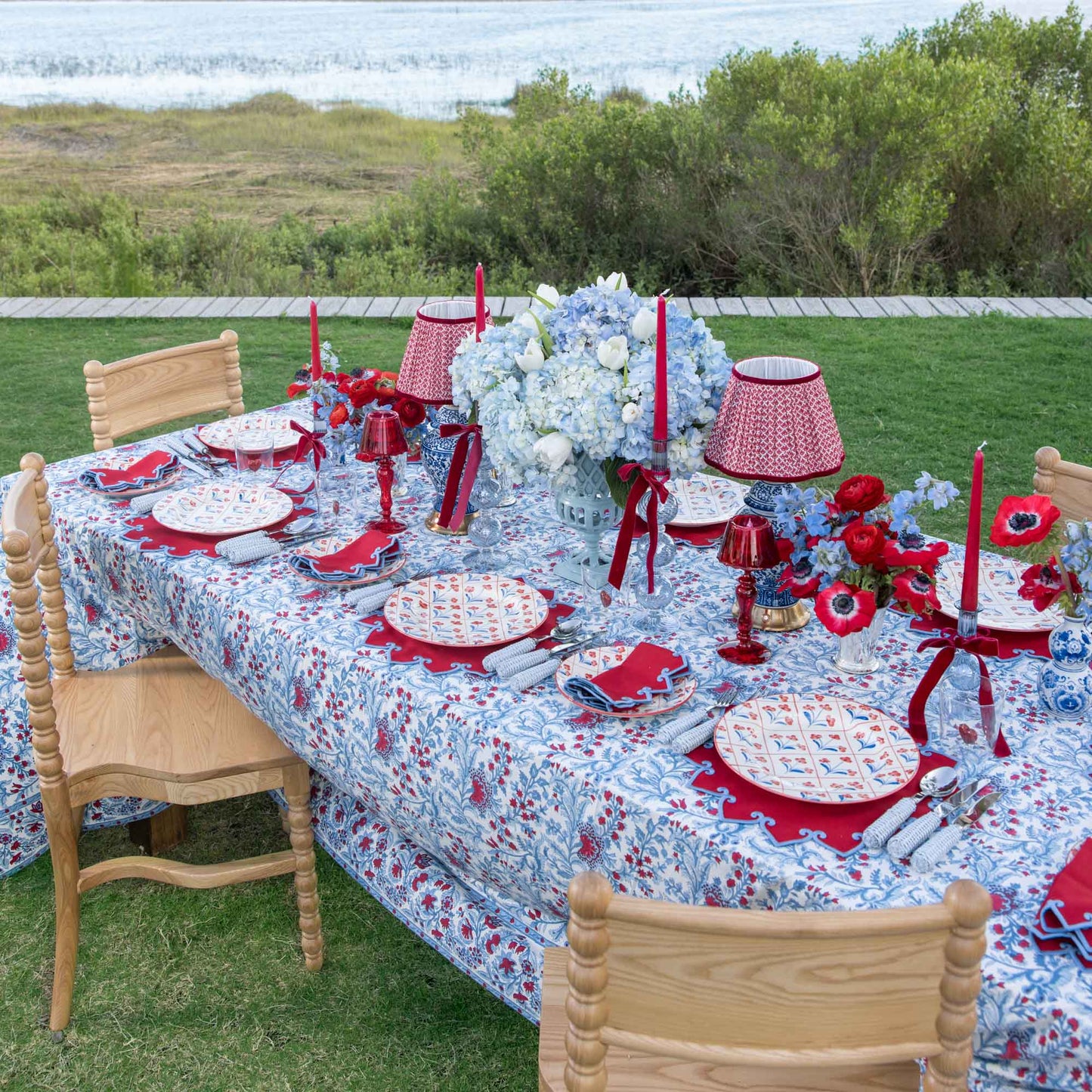 Sets de table Angelina rouges et bleus (lot de 4)