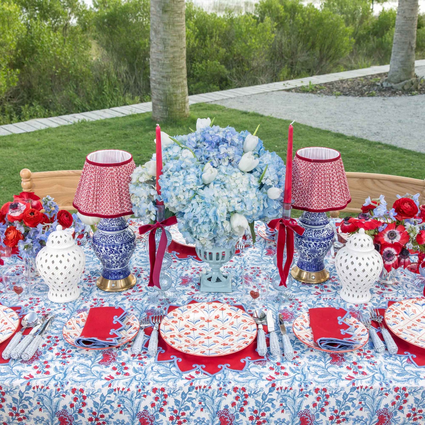 Sets de table Angelina rouges et bleus (lot de 4)