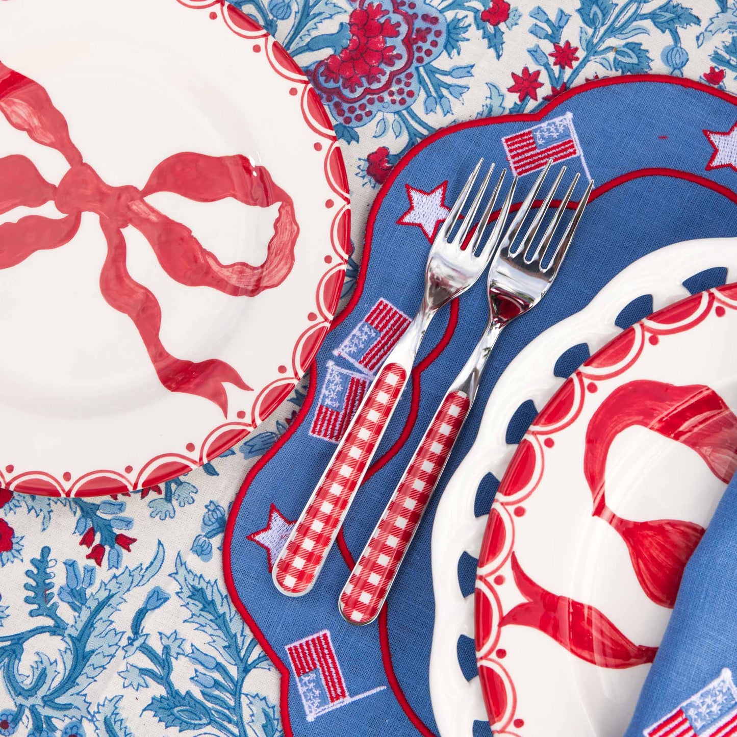 Sets de table et serviettes du 4 juillet (lot de 4)