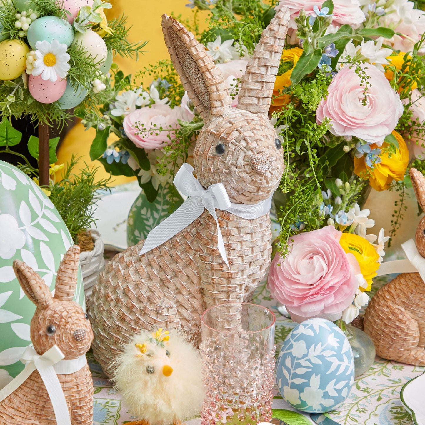 Lapin en rotin (paire)