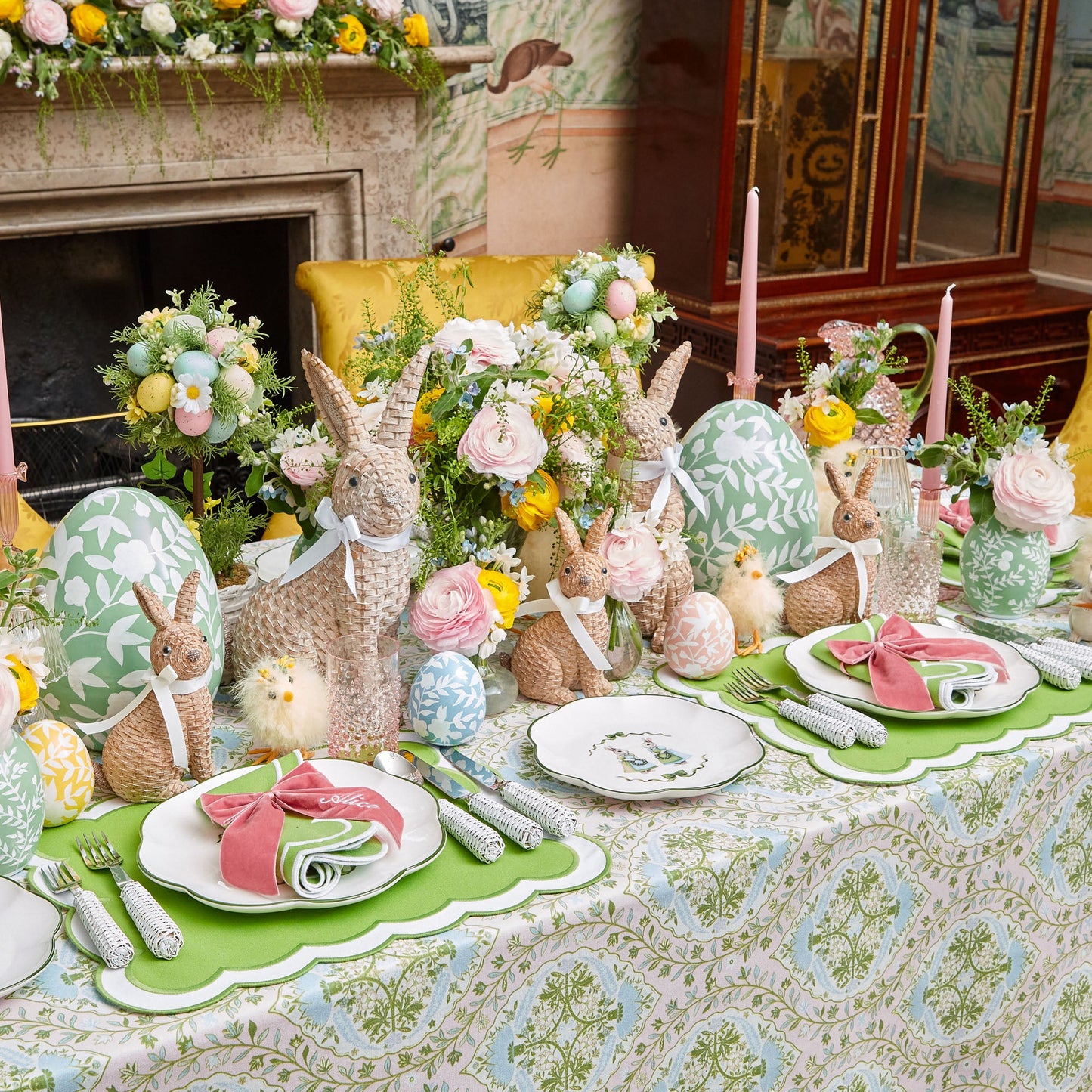 Lapin en rotin (paire)