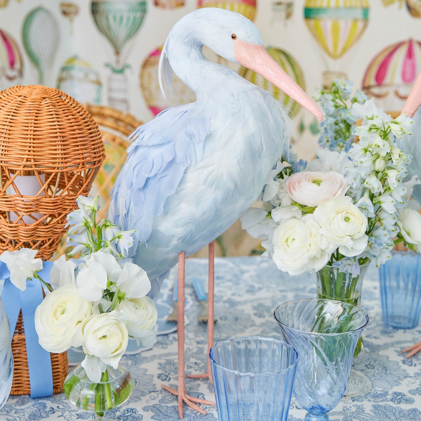 Famille de cigognes Saskia bleues