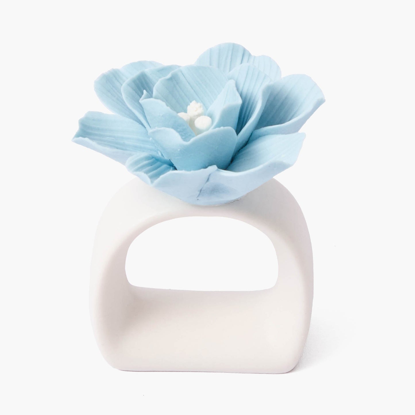 Ronds de serviette Fiore bleu doux (lot de 4)