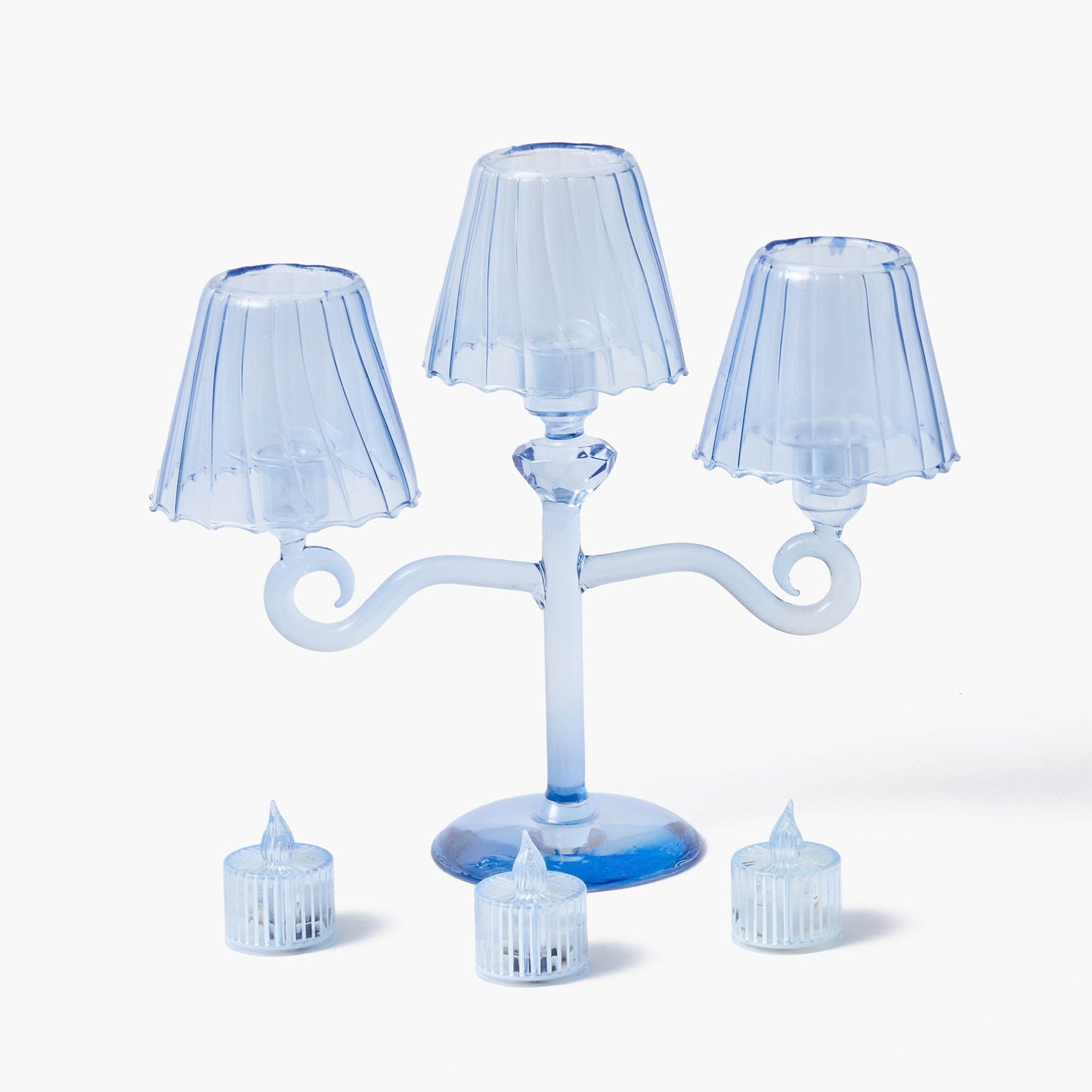 Bougie chauffe-plat lanterne bleue