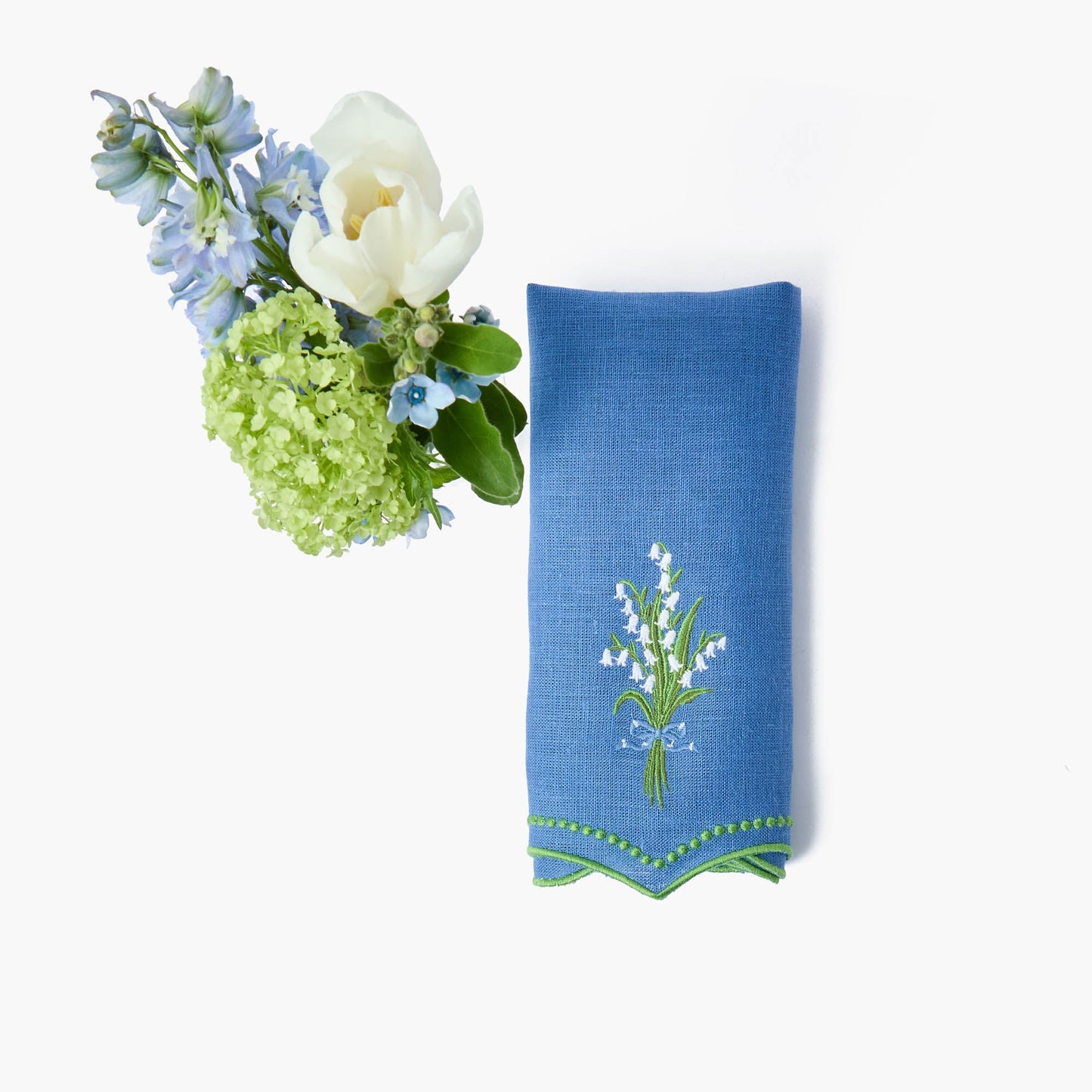 Serviettes en lin bleu muguet (lot de 4)