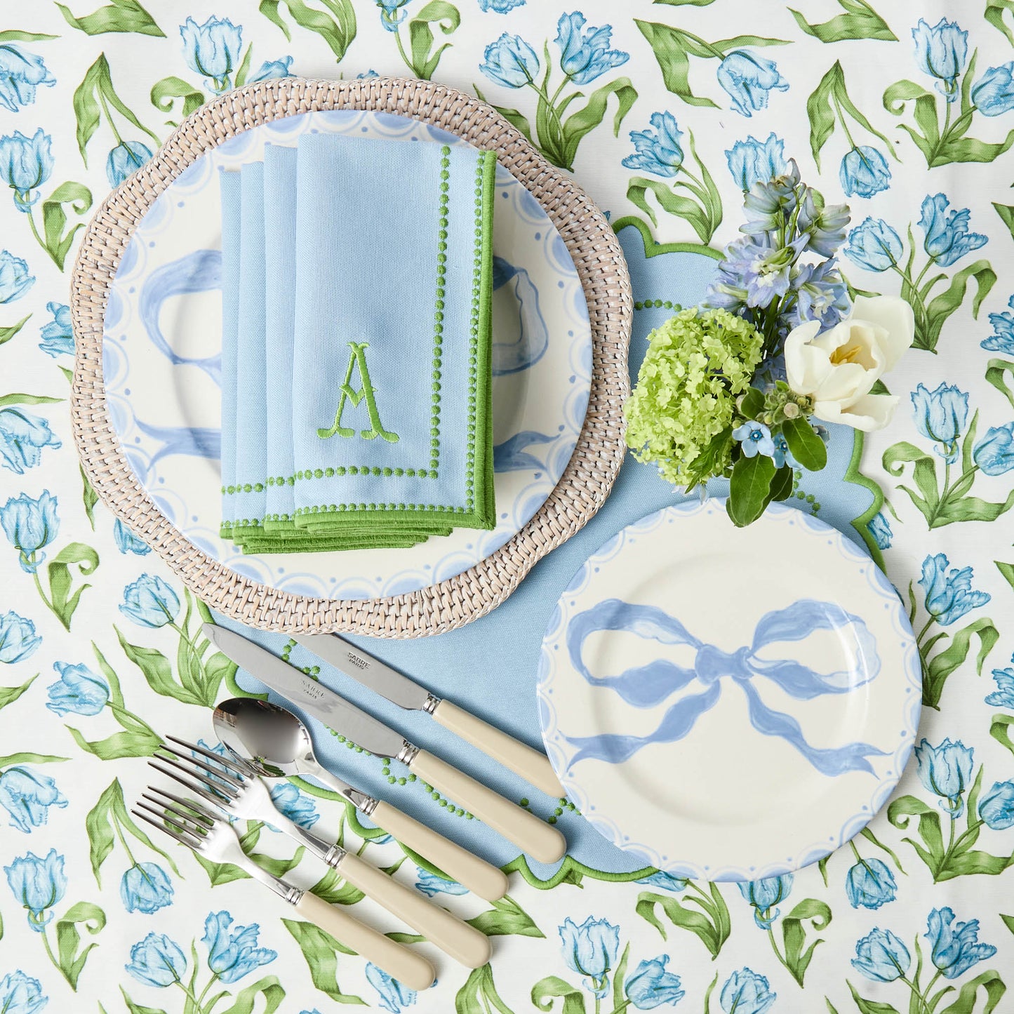 Assiette de démarrage Marilyn Blue Bow