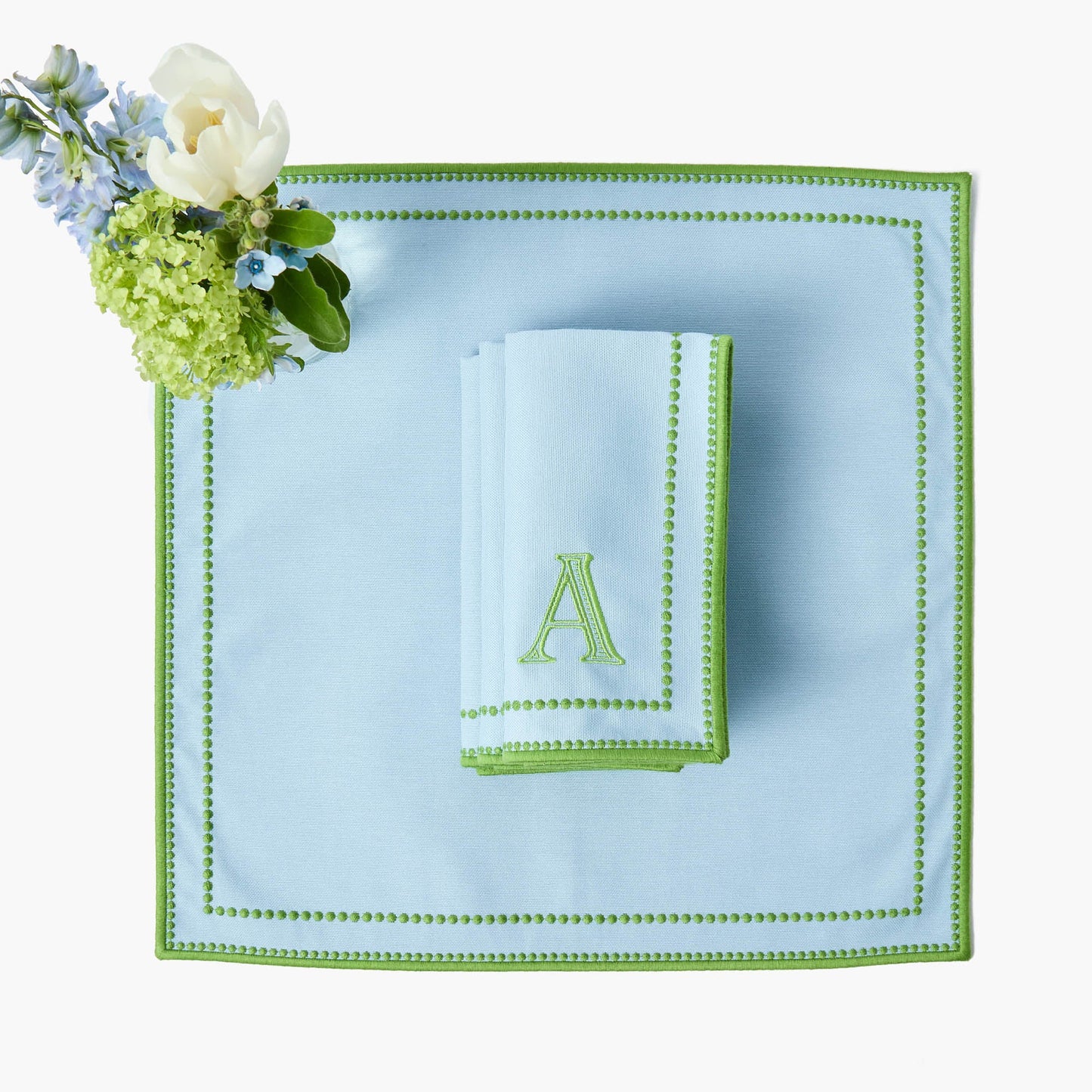 Serviettes Mariana bleues et vertes (lot de 4)