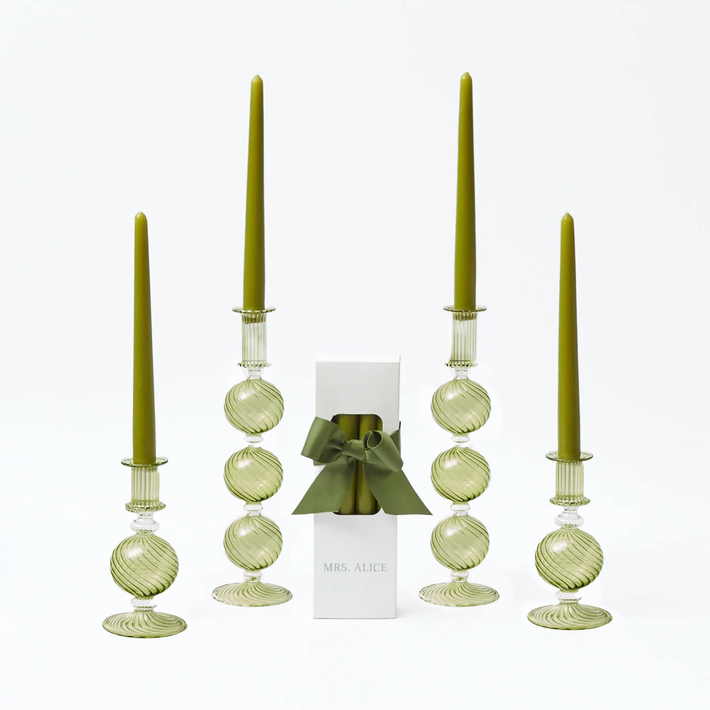 Coffret de bougies Camille Olive (vert pomme)
