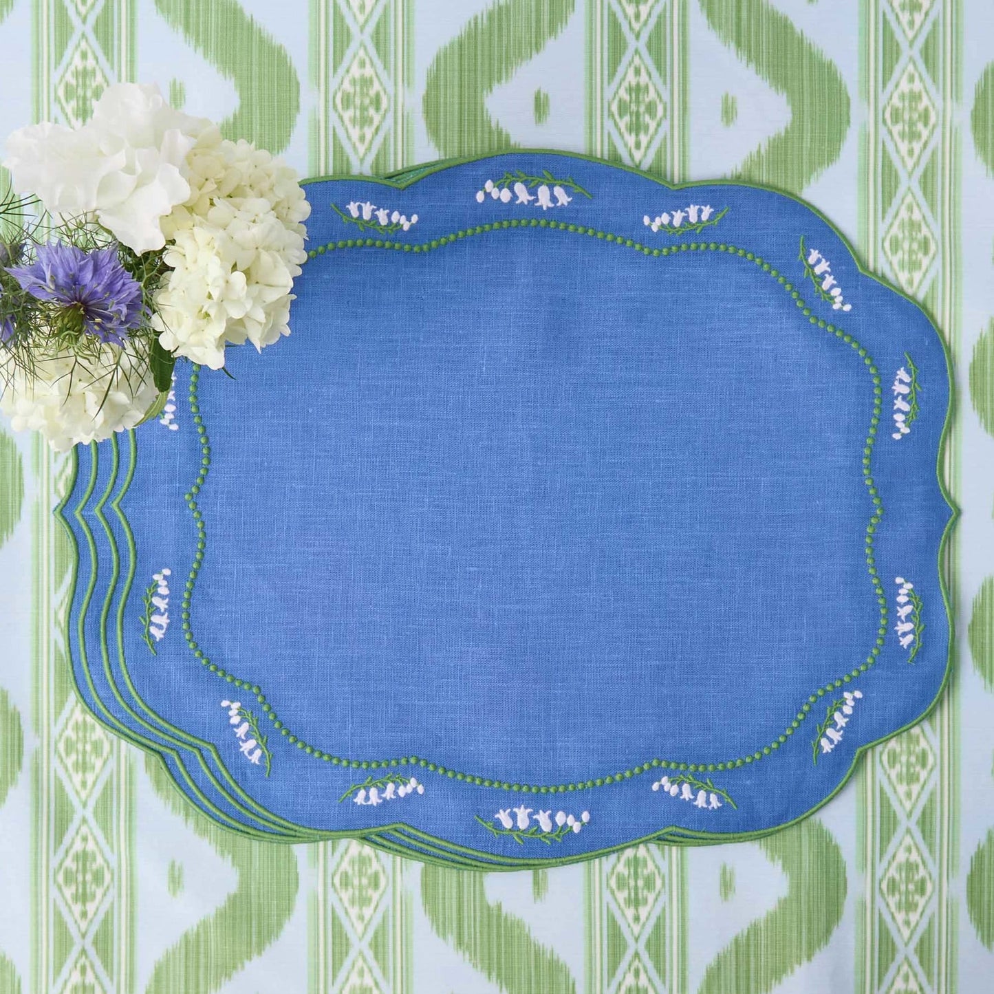 Sets de table en lin bleu Lily of the Valley (lot de 4)