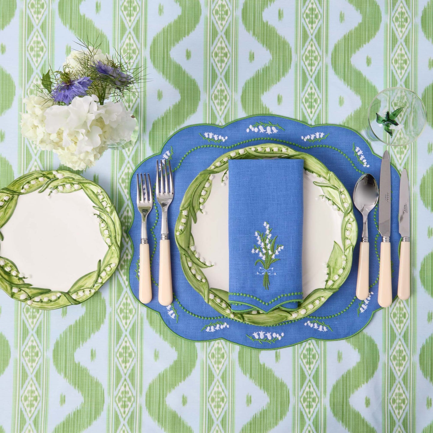 Sets de table en lin bleu Lily of the Valley (lot de 4)