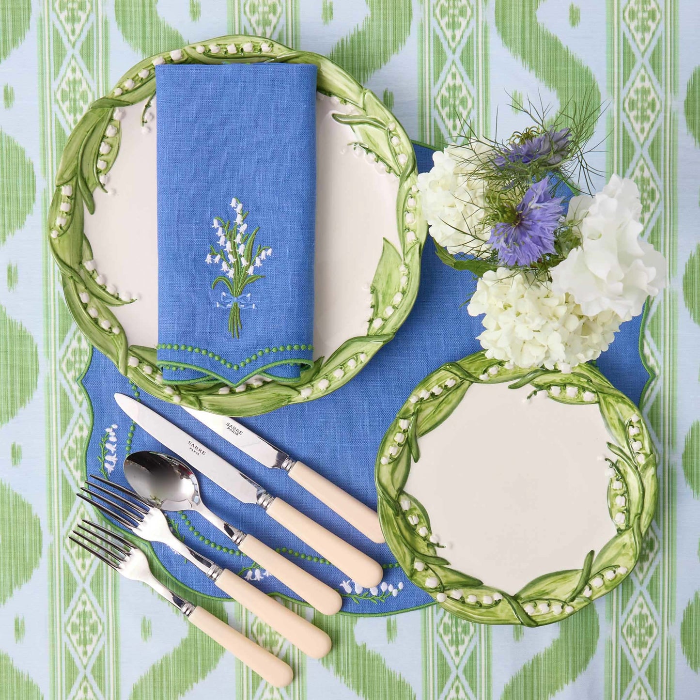 Sets de table en lin bleu Lily of the Valley (lot de 4)