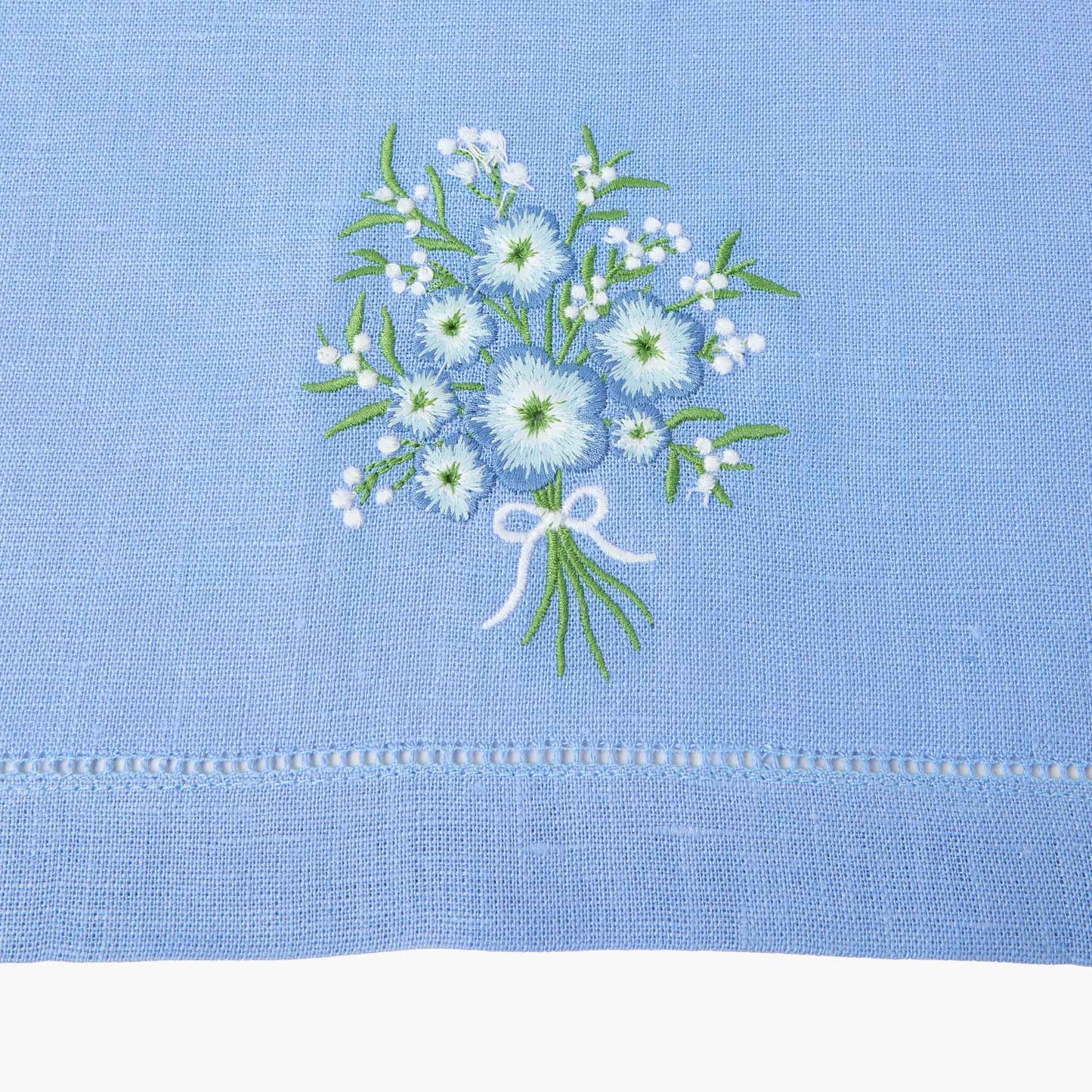 Serviettes en lin à motif floral pervenche (lot de 4)