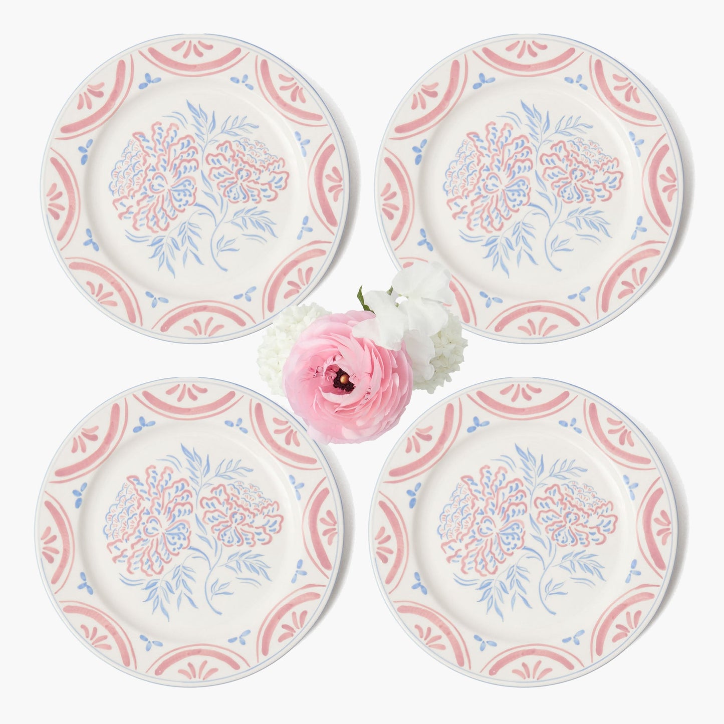 Assiettes à dîner florales Eliza (lot de 4)