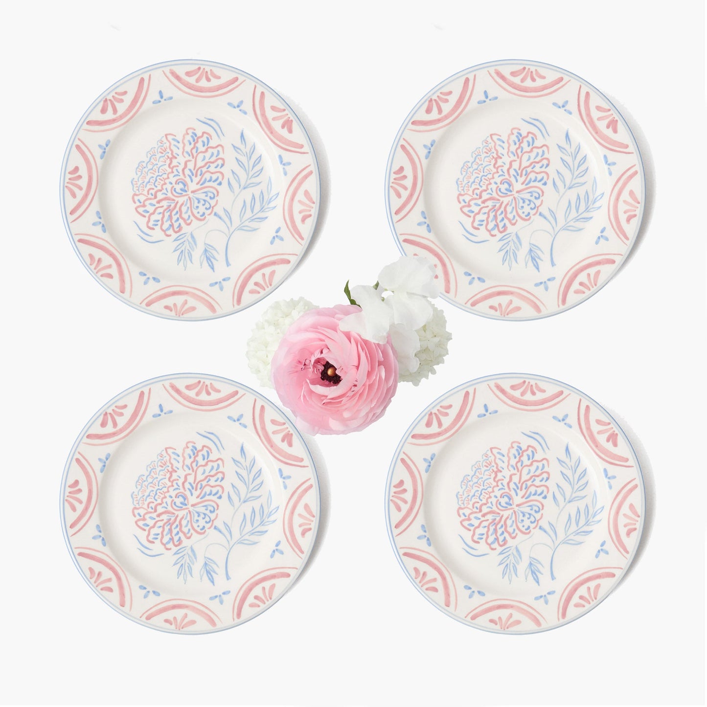 Assiettes à dessert florales Eliza (lot de 4)