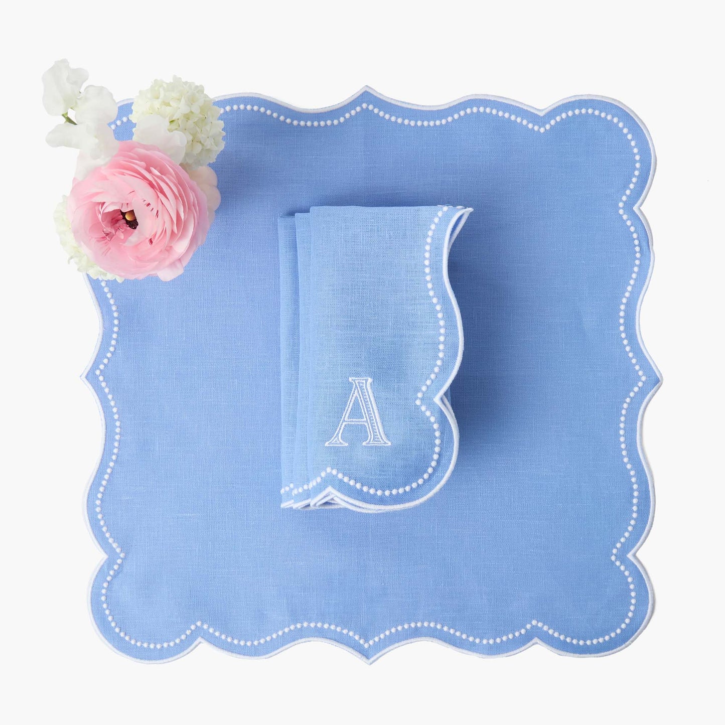 Serviettes en lin Eloise Pervenche (lot de 4)