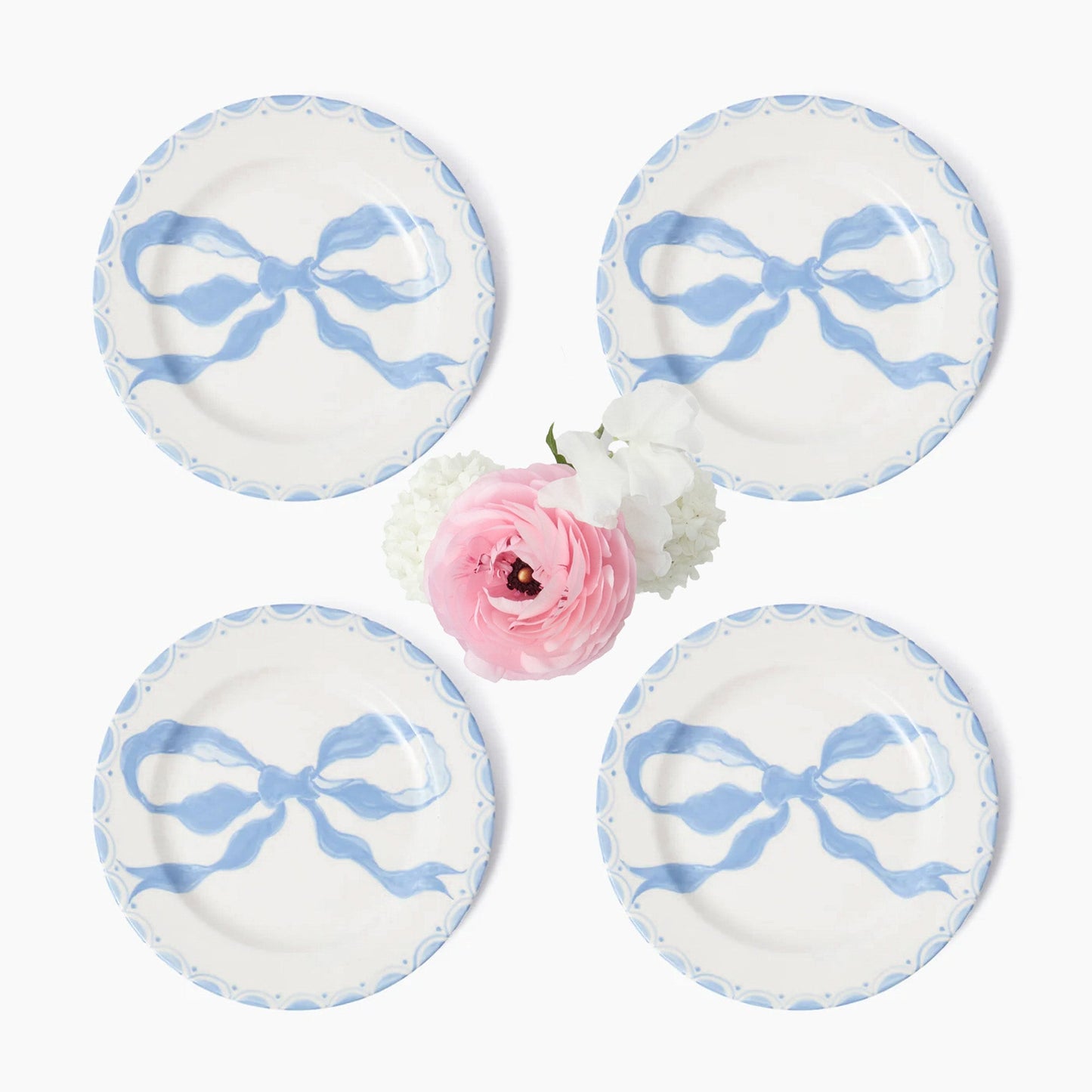 Assiettes de démarrage Marilyn Blue Bow (lot de 4)