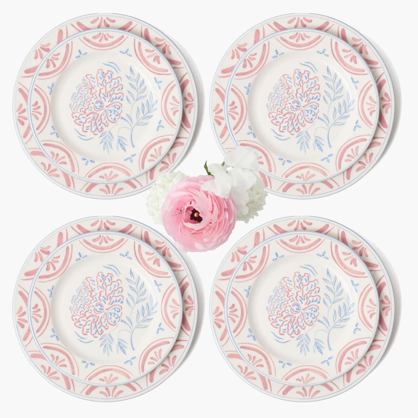 Assiettes à dîner et à entrée Eliza Floral (lot de 8)