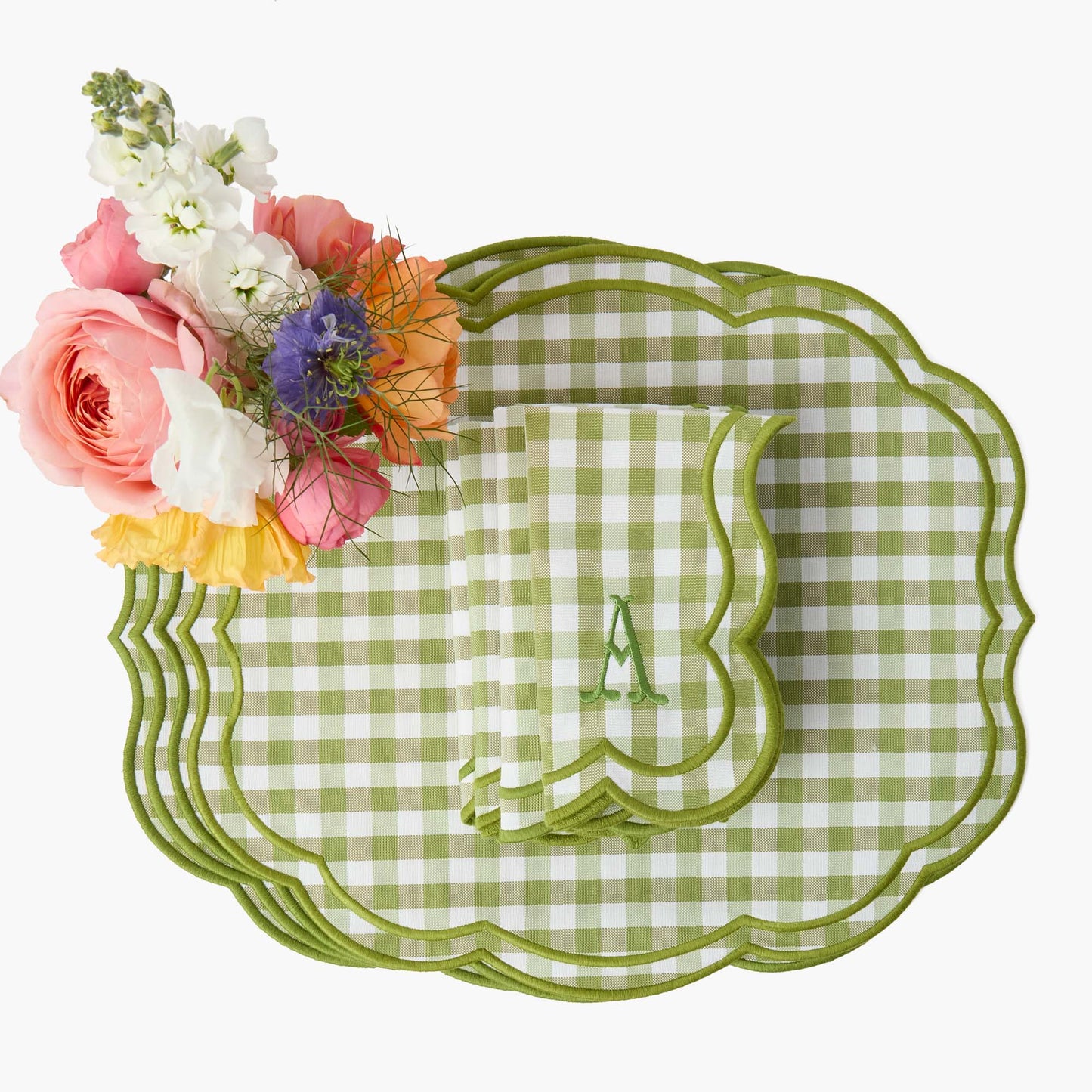 Sets de table Eloise Green Gingham (lot de 4)