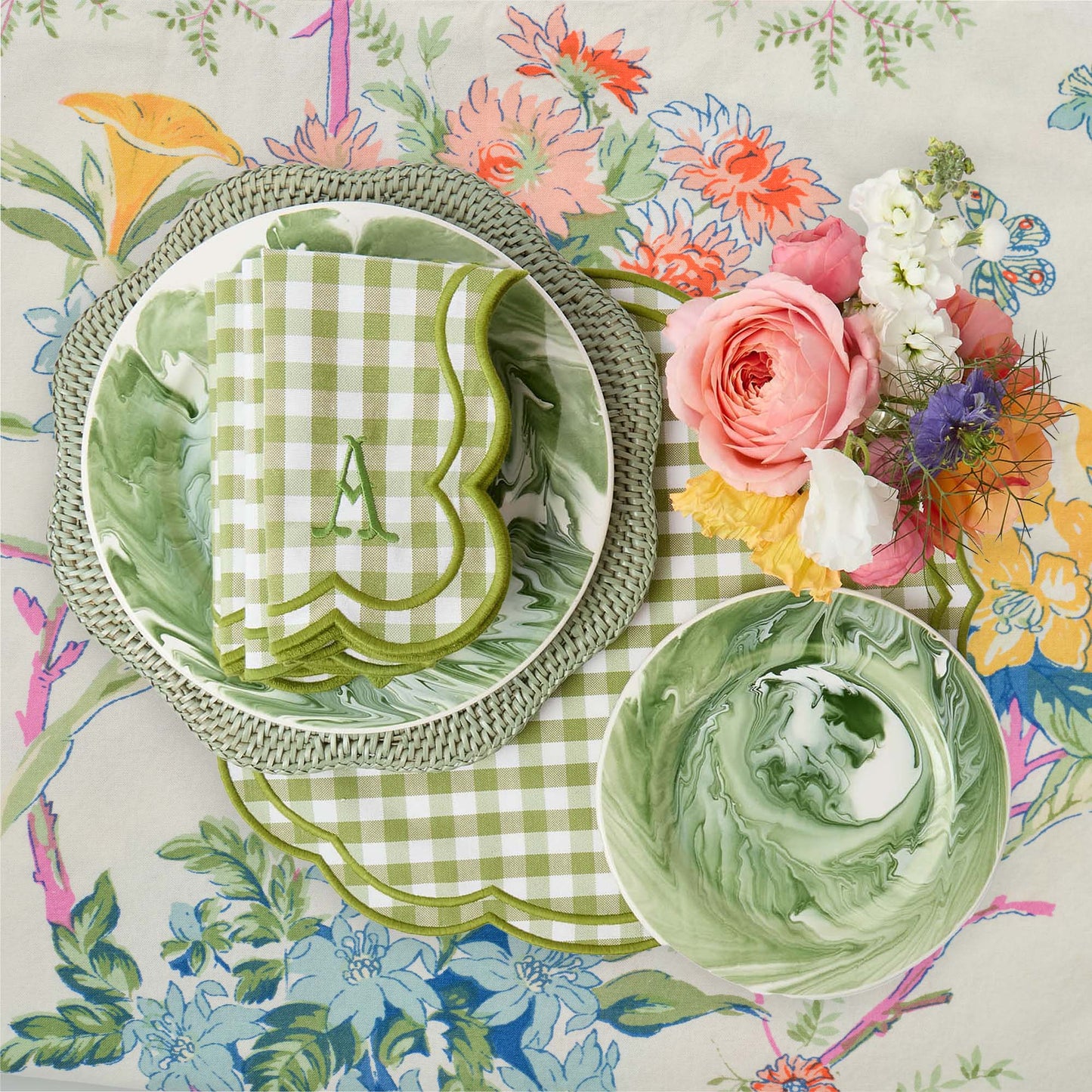 Sets de table Eloise Green Gingham (lot de 4)