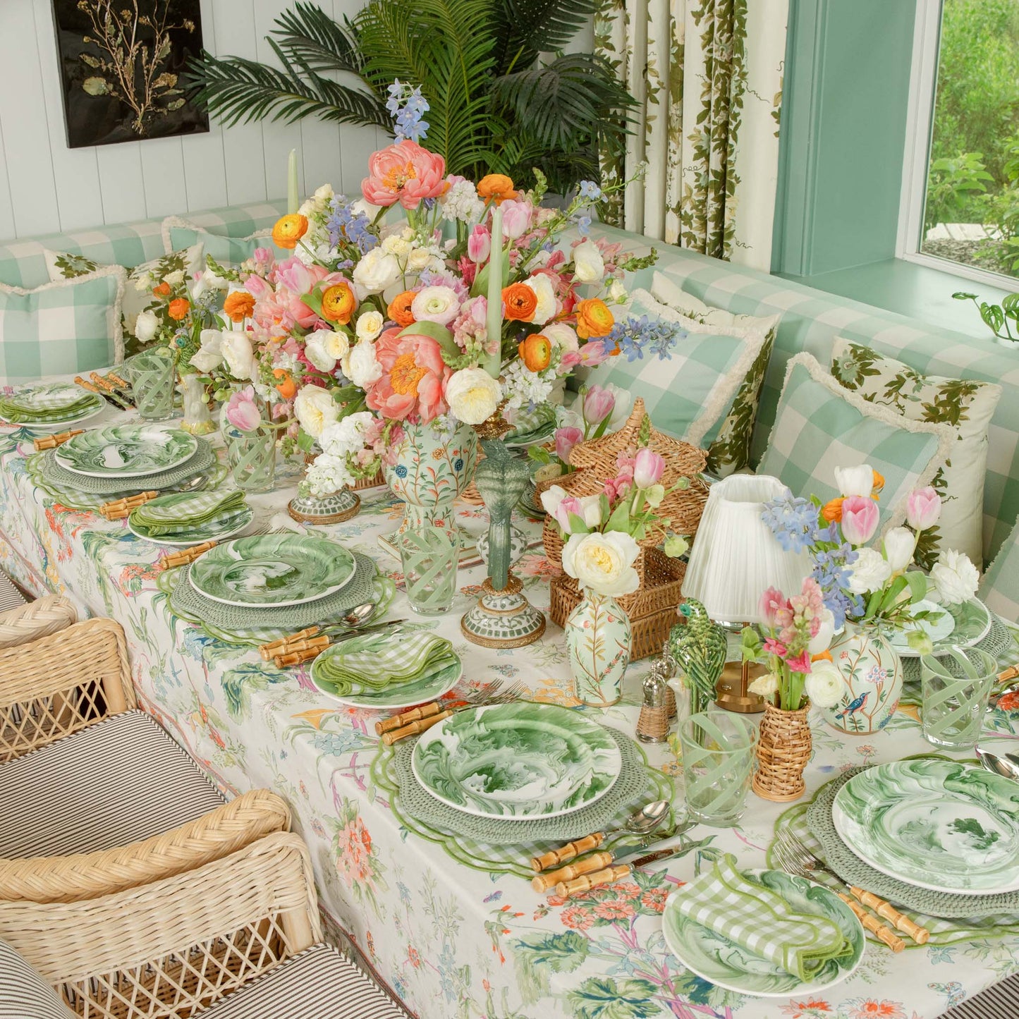 Sets de table et serviettes Eloise Green Gingham (lot de 4)