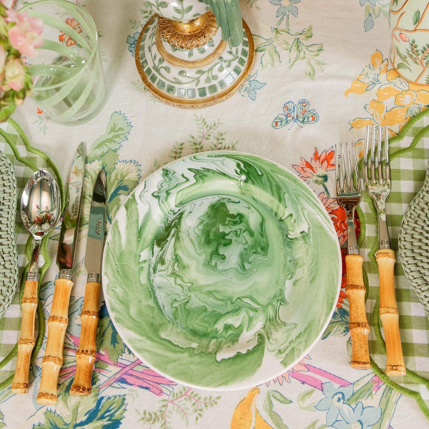 Assiettes à entrée marbrées Julia Green (lot de 4)