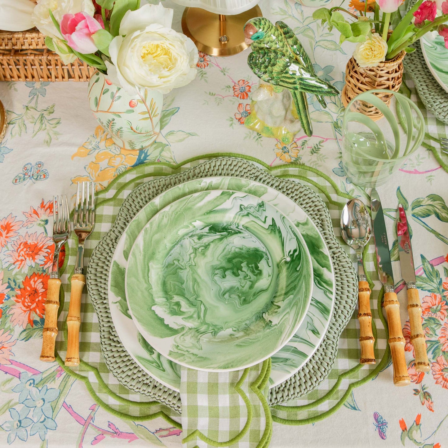 Sets de table et serviettes Eloise Green Gingham (lot de 4)