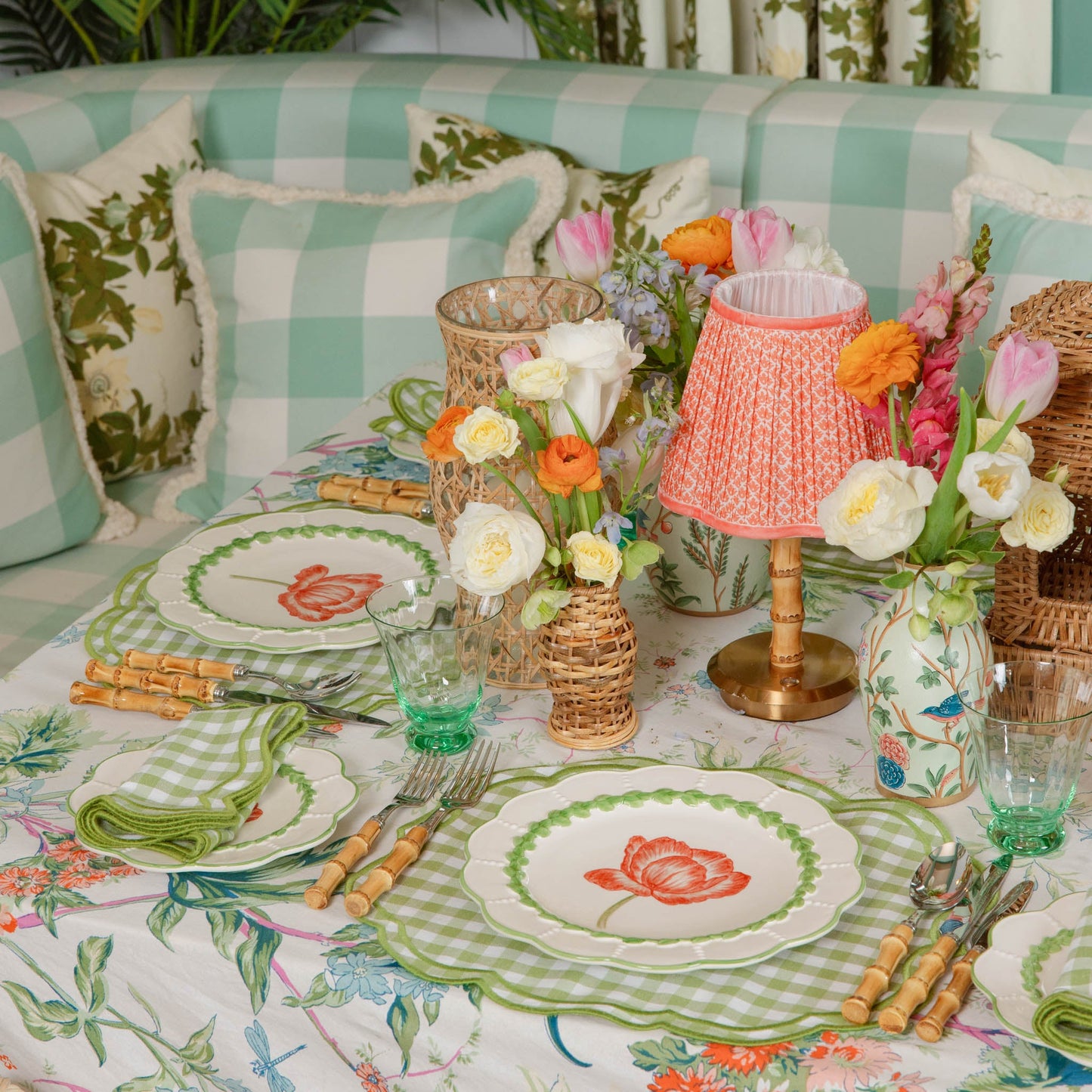 Sets de table Eloise Green Gingham (lot de 4)