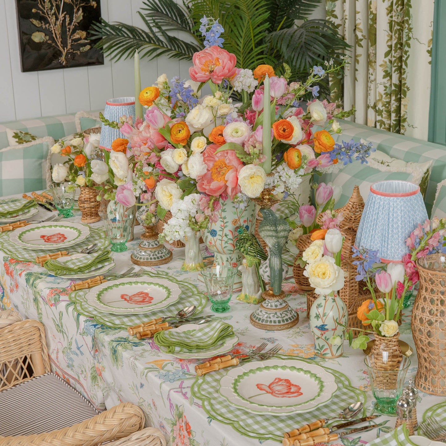 Sets de table et serviettes Eloise Green Gingham (lot de 4)