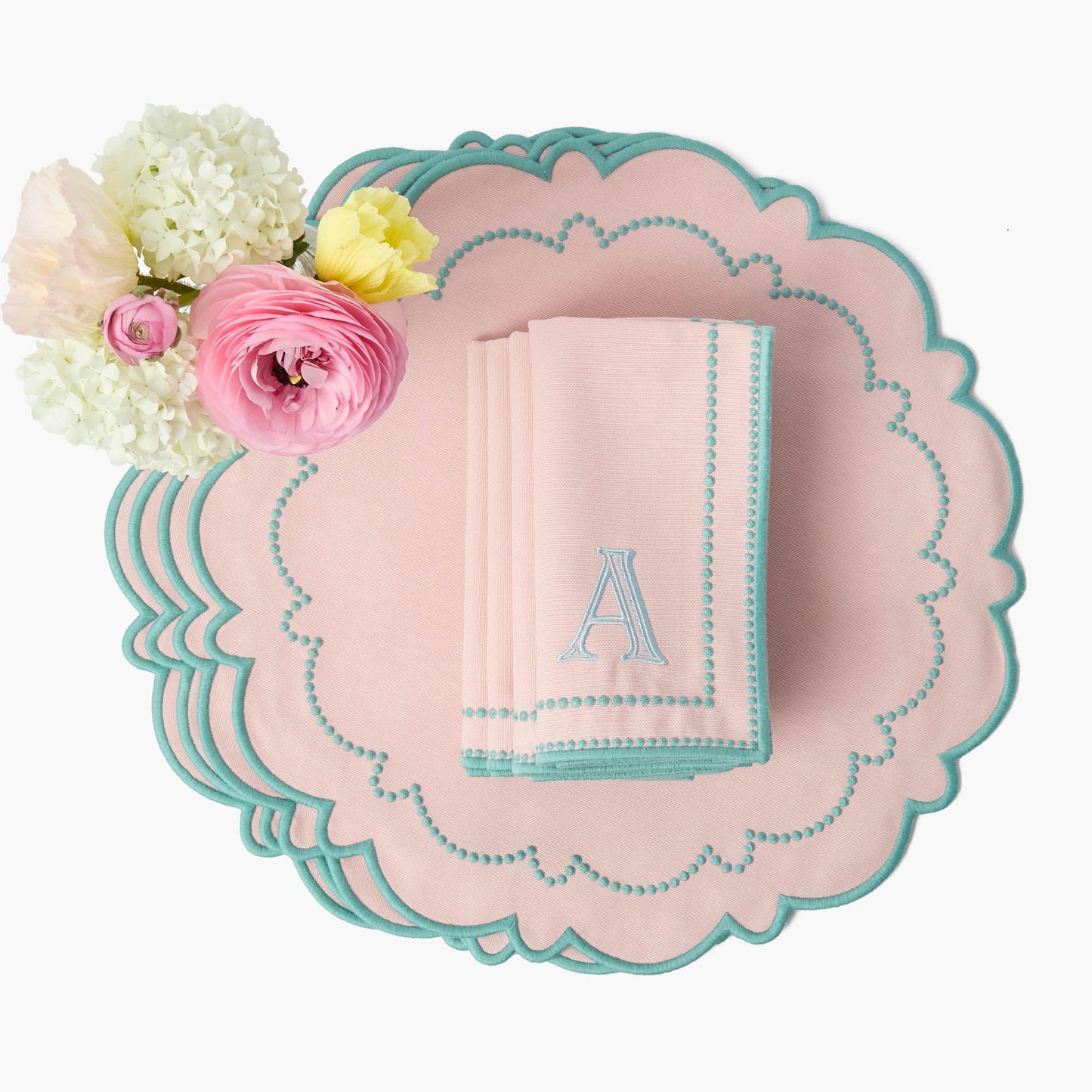Serviettes Mariana Pink & Duck Egg (lot de 4)