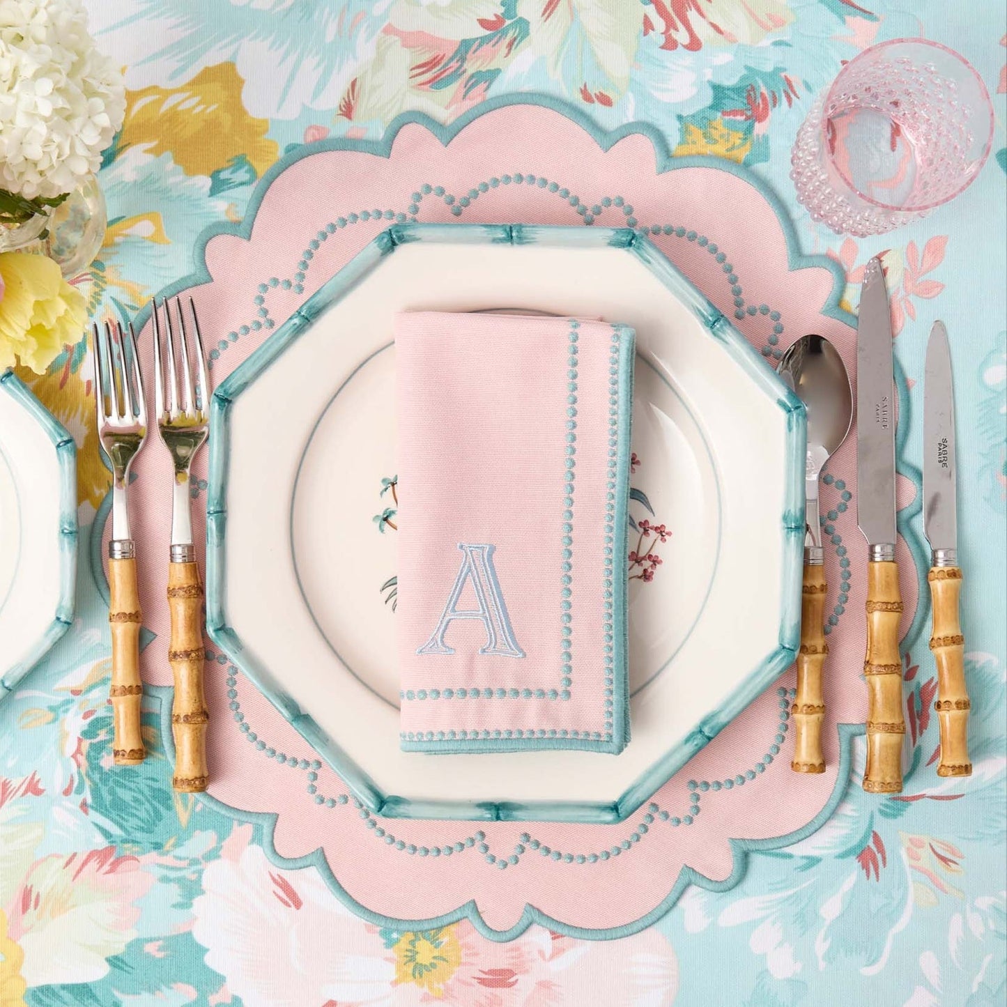 Serviettes Mariana Pink & Duck Egg (lot de 4)