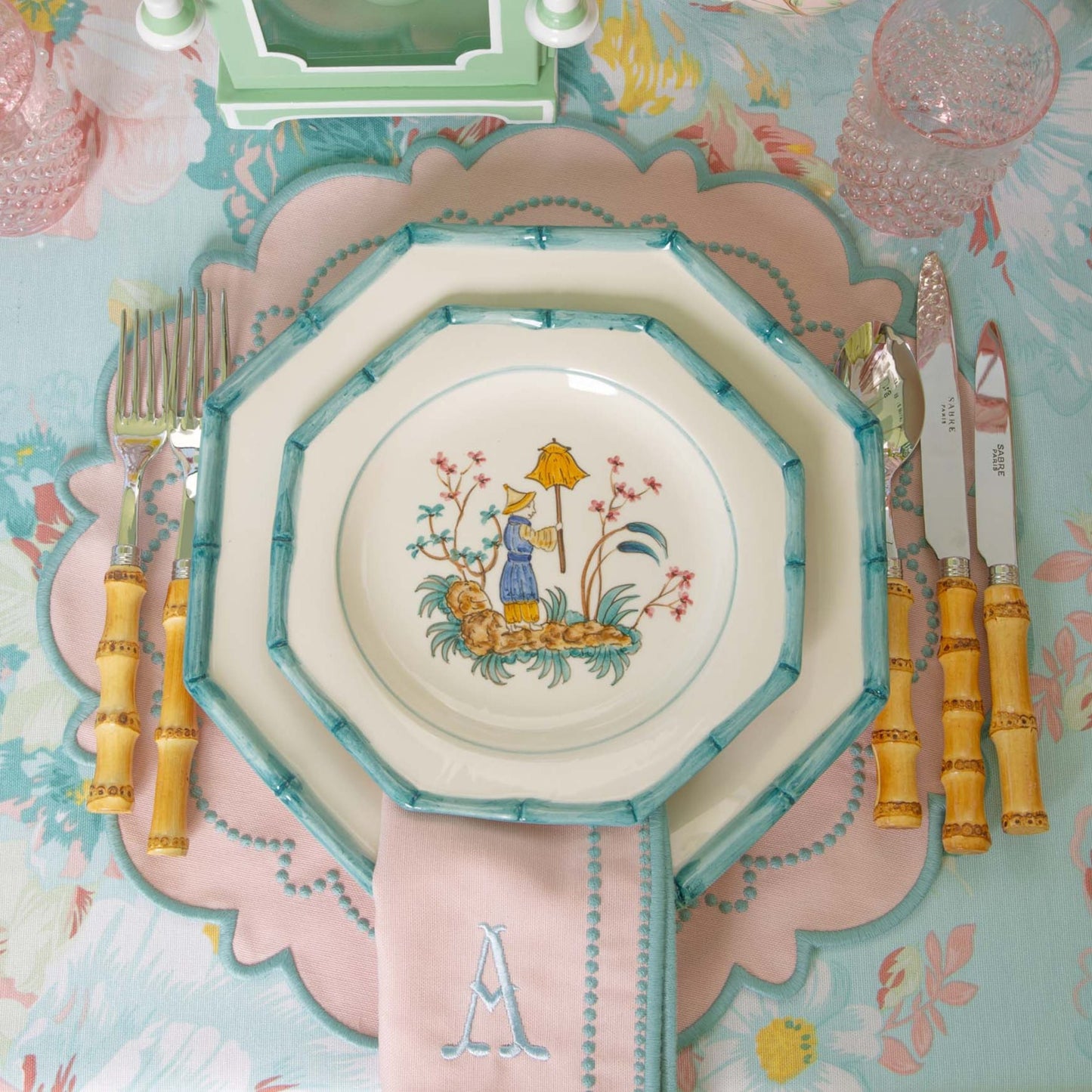 Serviettes Mariana Pink & Duck Egg (lot de 4)