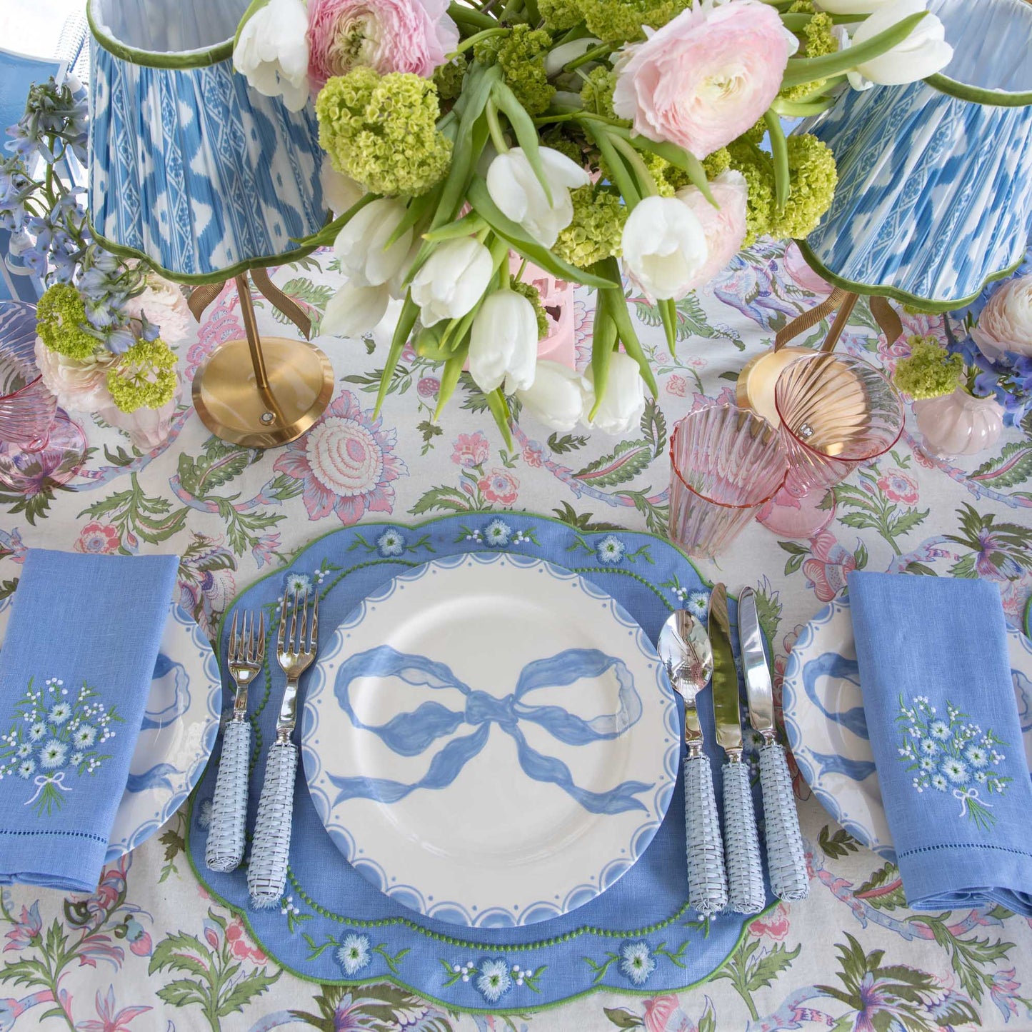 Assiettes de démarrage Marilyn Blue Bow (lot de 4)