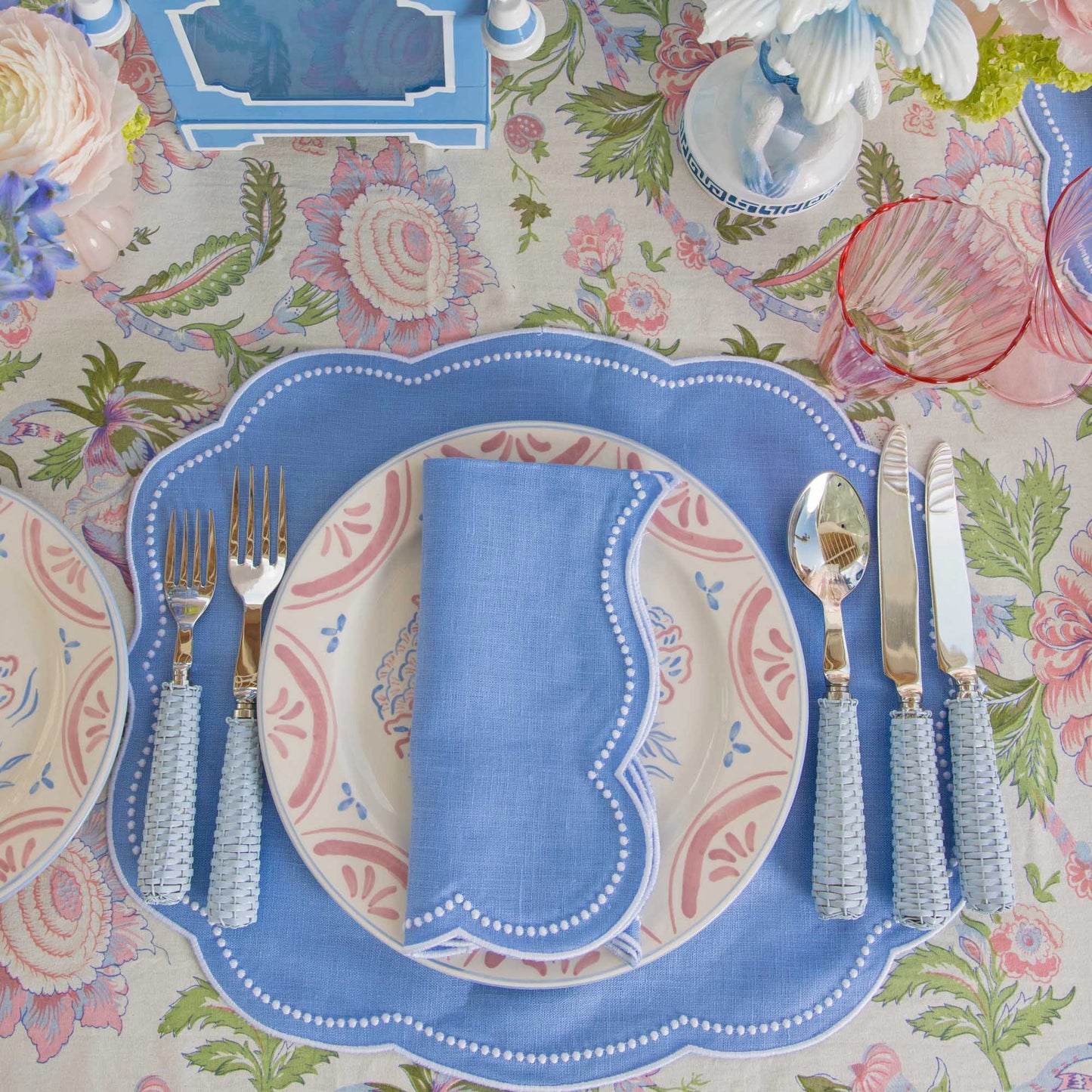 Serviettes en lin Eloise Pervenche (lot de 4)