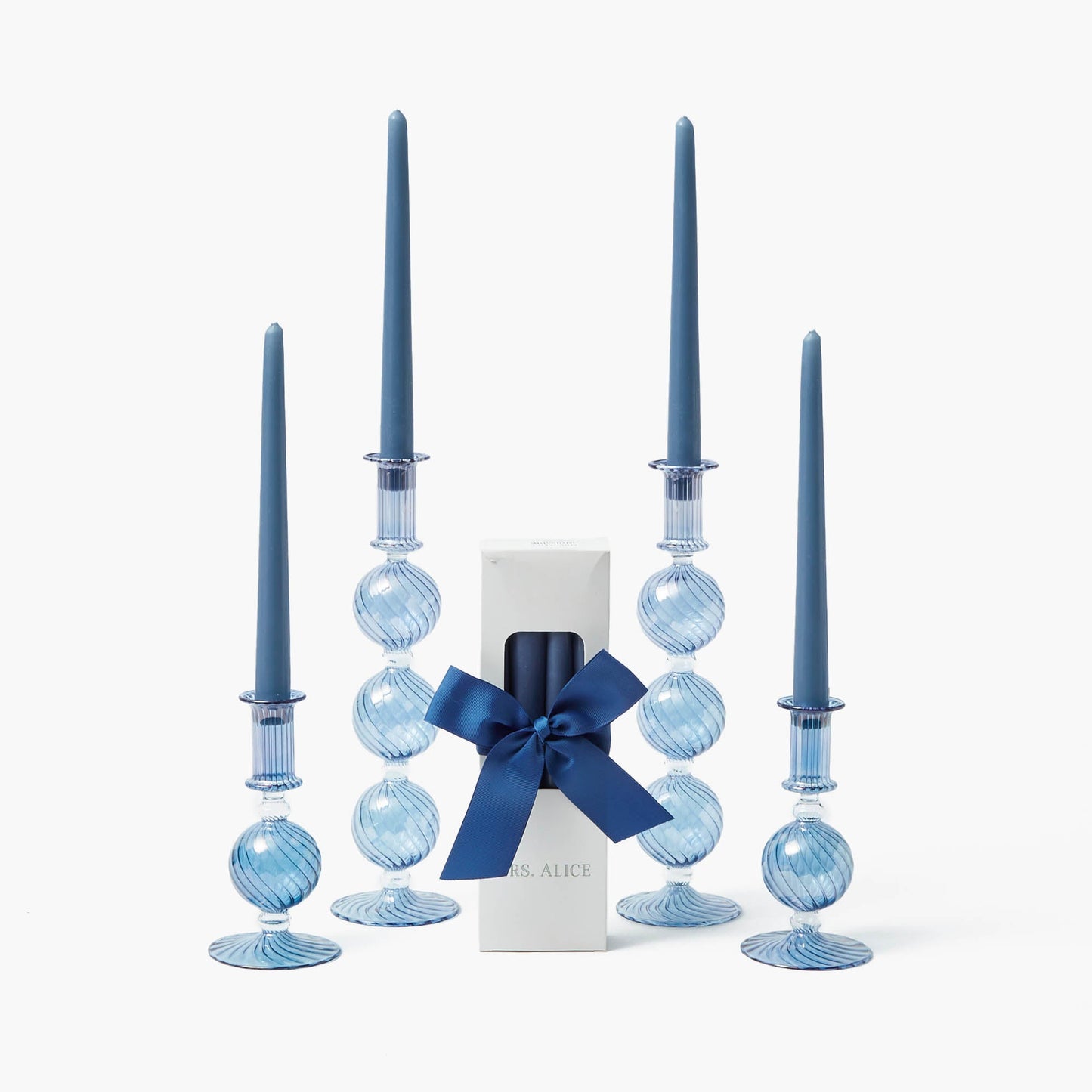 Coffret de bougies Camille Azure (bleu poussiéreux)