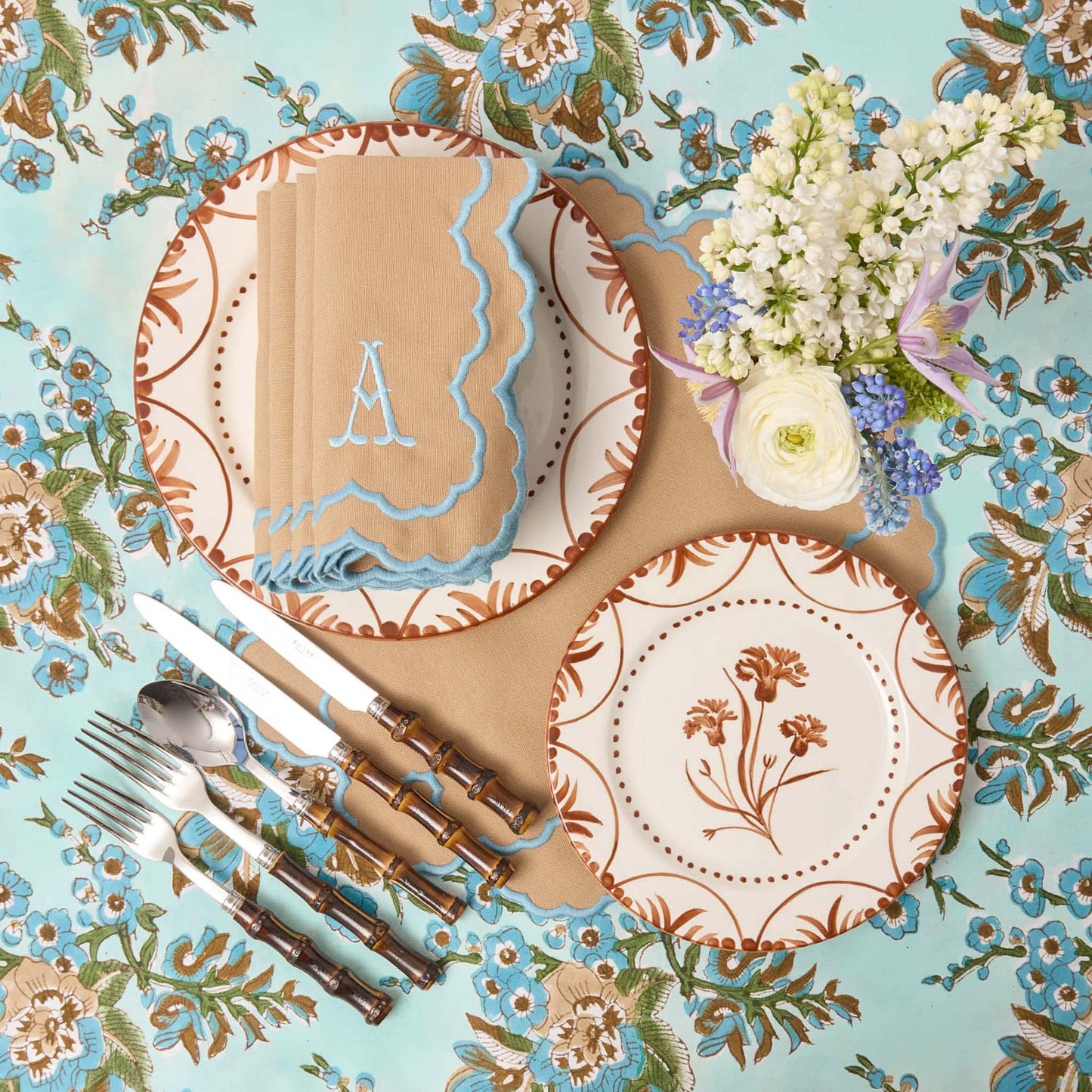 Sets de table Lily Sand et Blue (lot de 4)