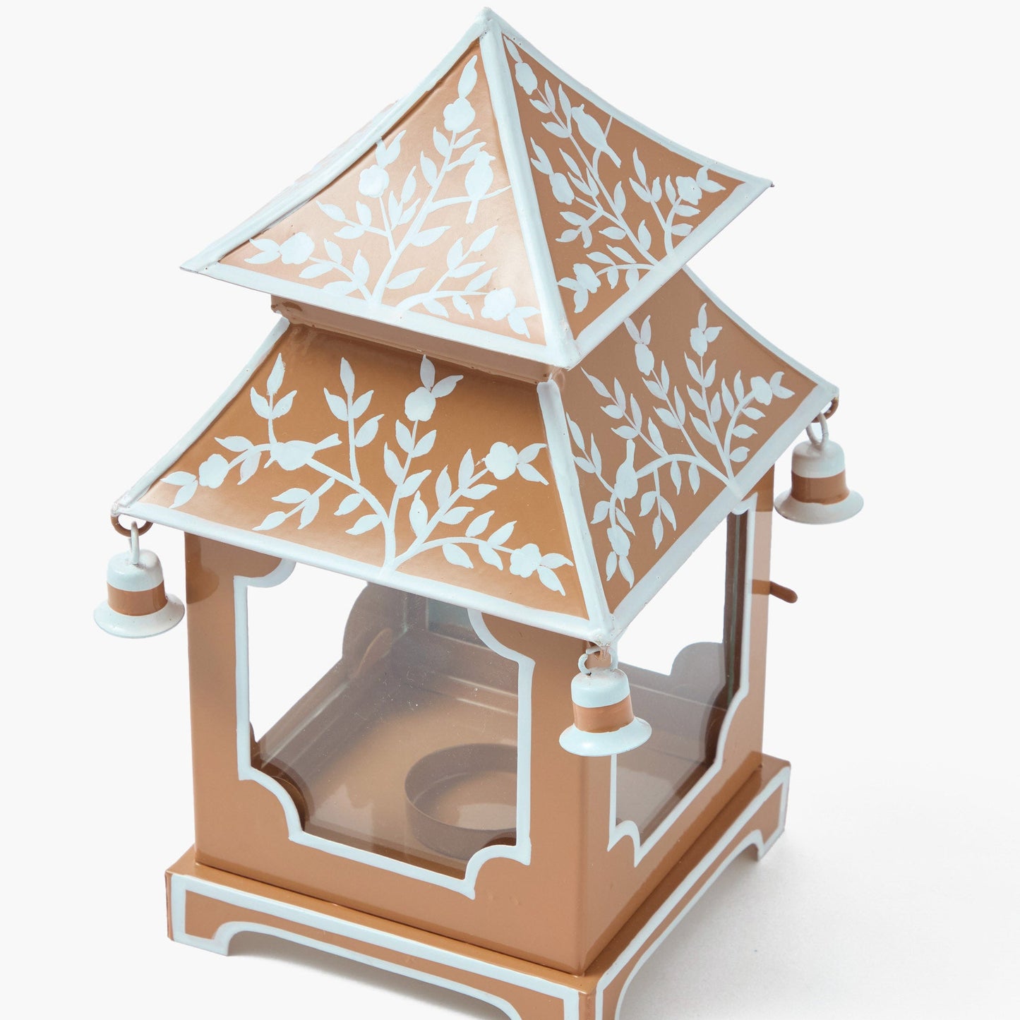 Mini lanterne pagode chinoise caramel (paire)
