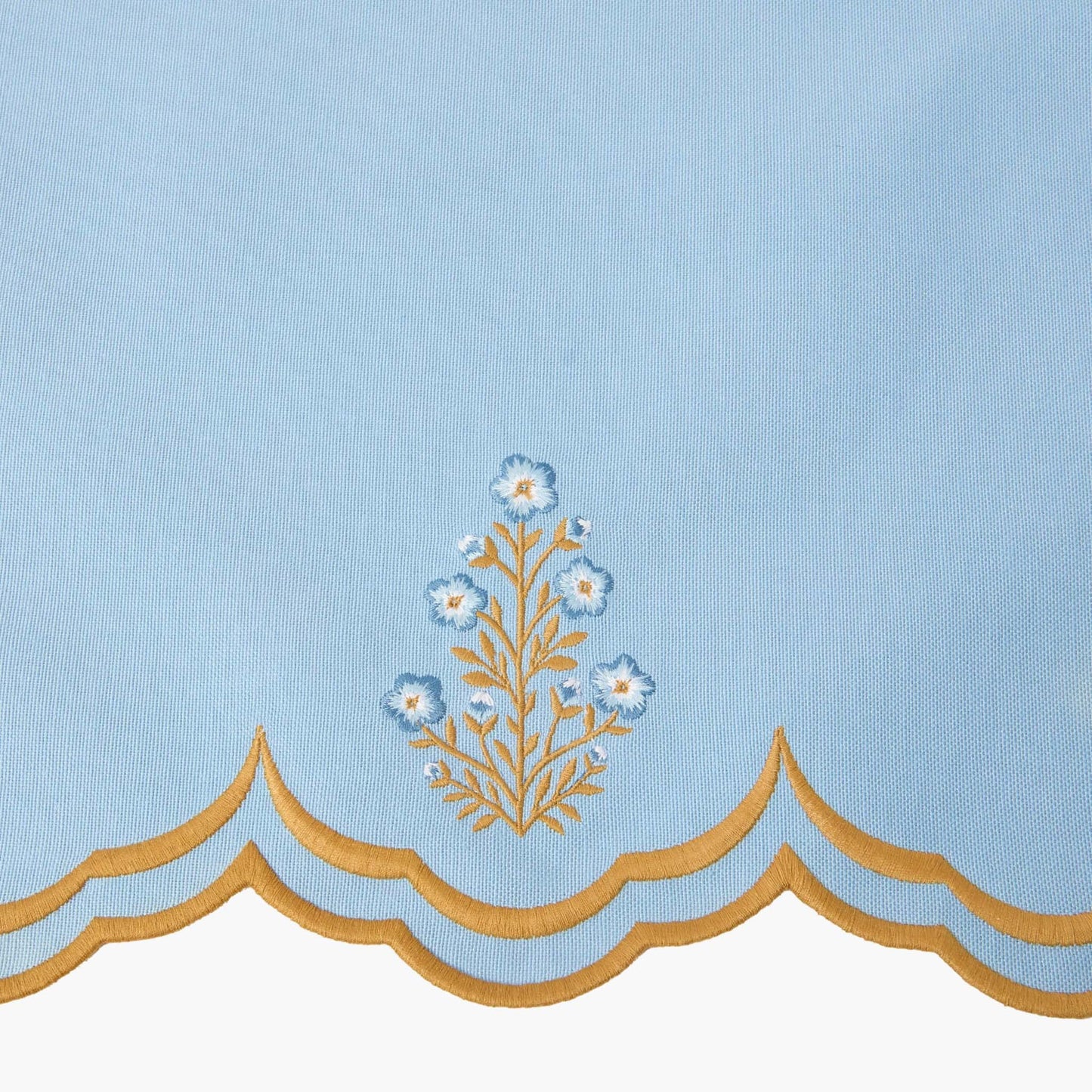 Sets de table et serviettes œillets Serena bleu et caramel (lot de 4)