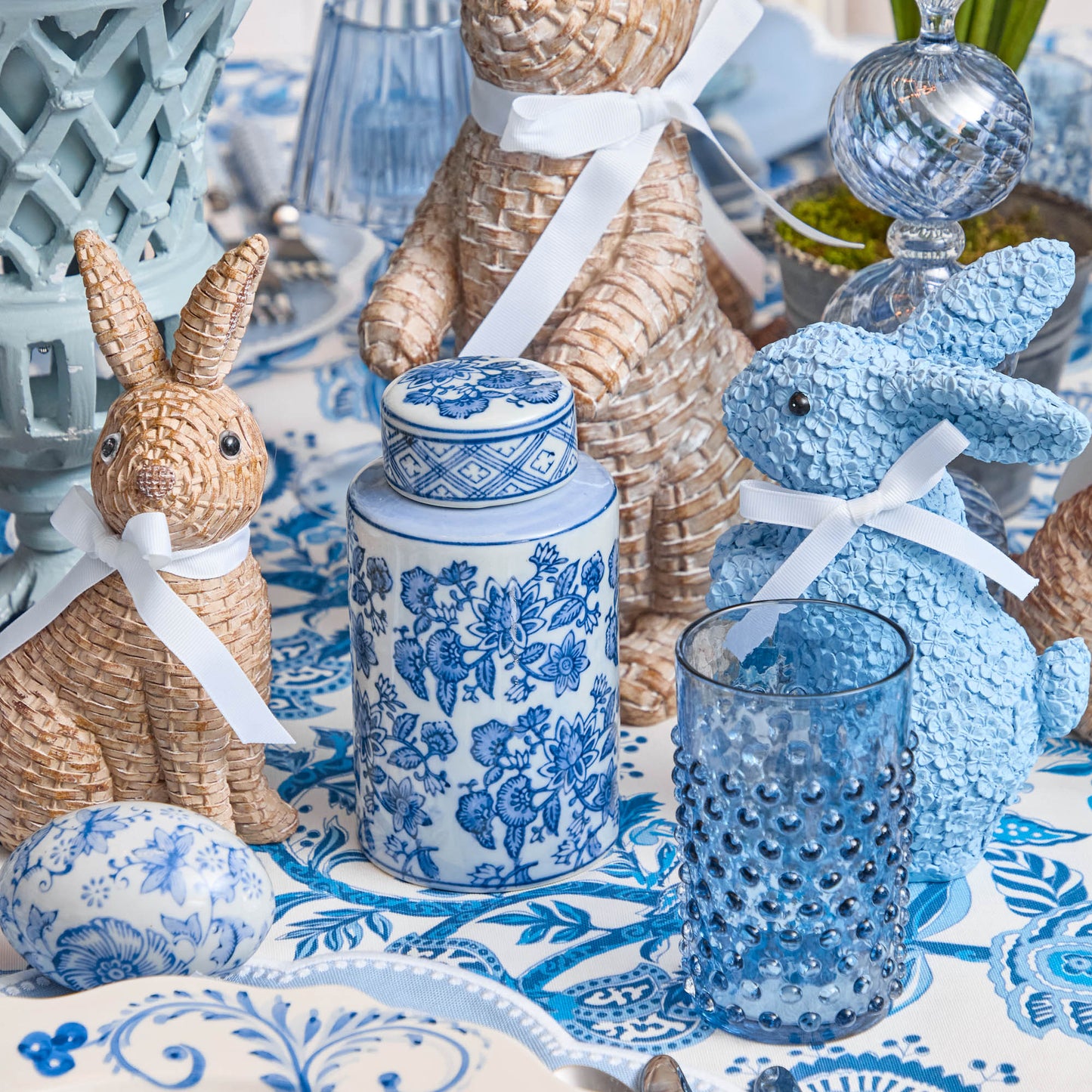 Lapin en rotin (paire)