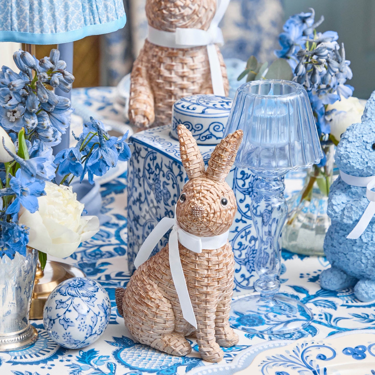 Lapin en rotin (paire)