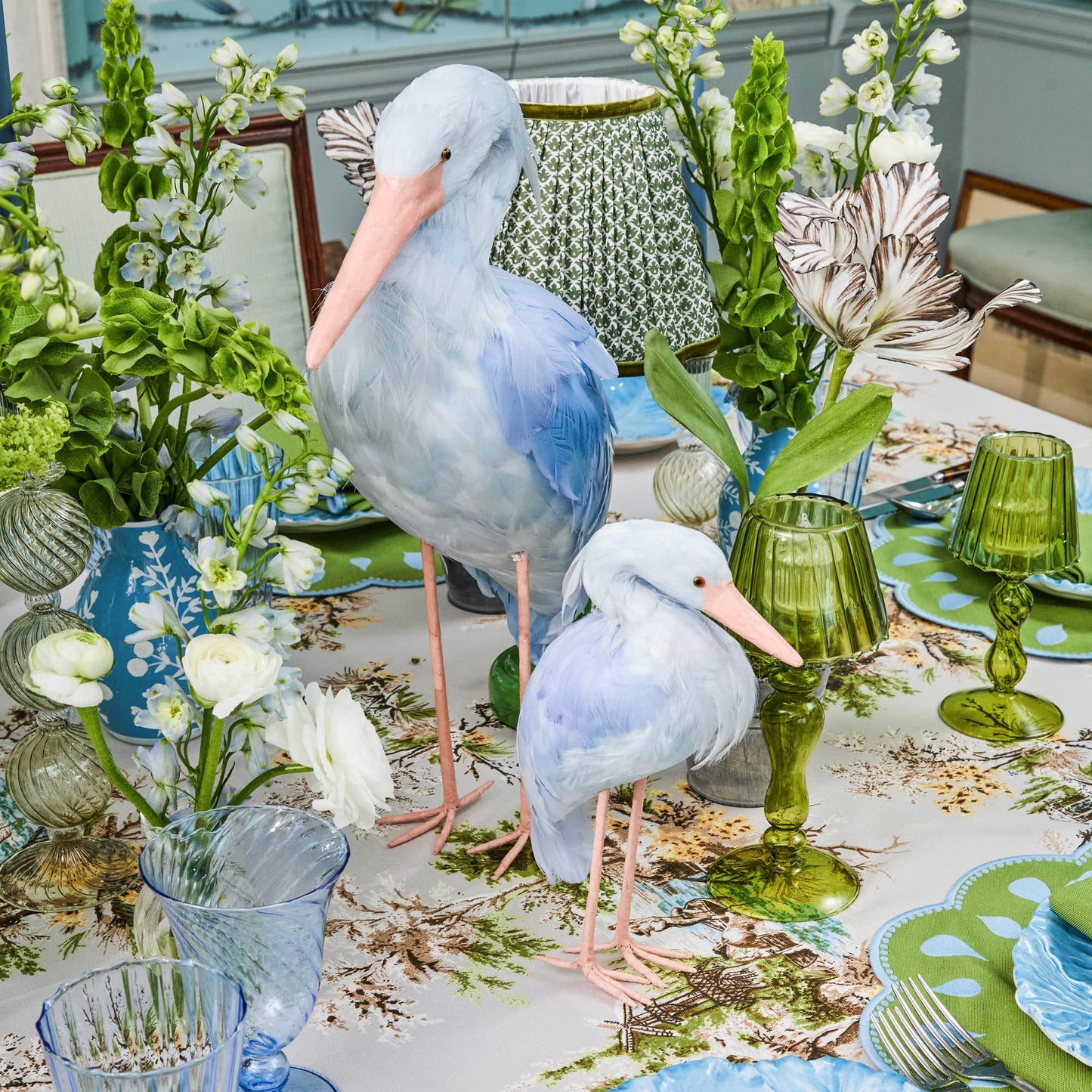 Famille de cigognes Saskia bleues