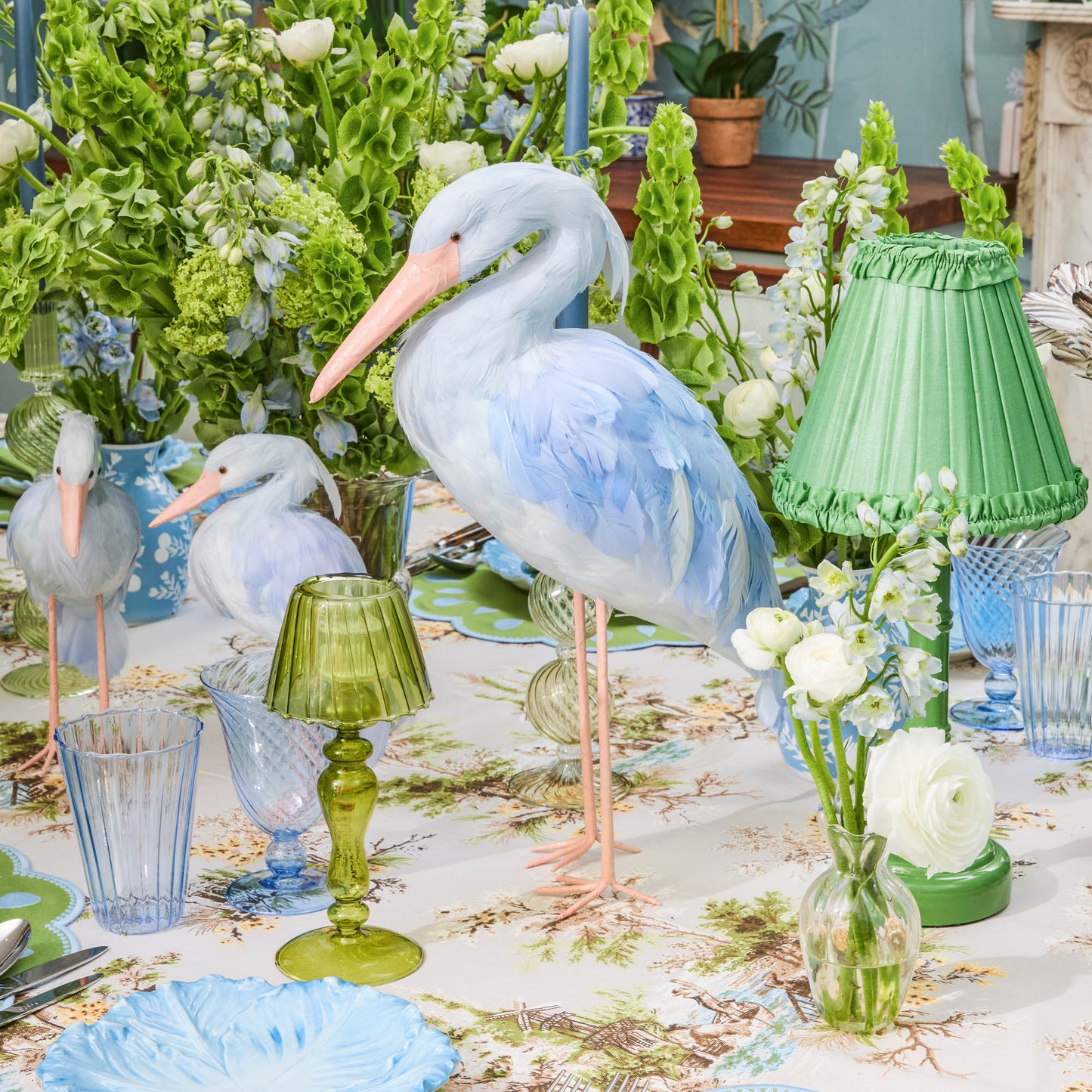 Famille de cigognes Saskia bleues