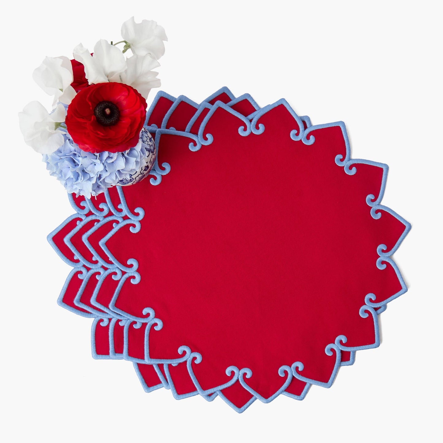 Sets de table Angelina rouges et bleus (lot de 4)