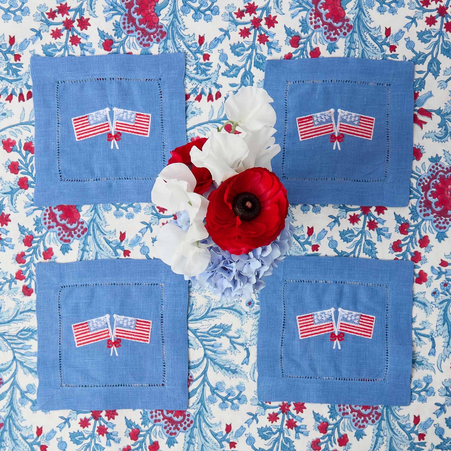 Serviettes à cocktail du 4 juillet (lot de 4)