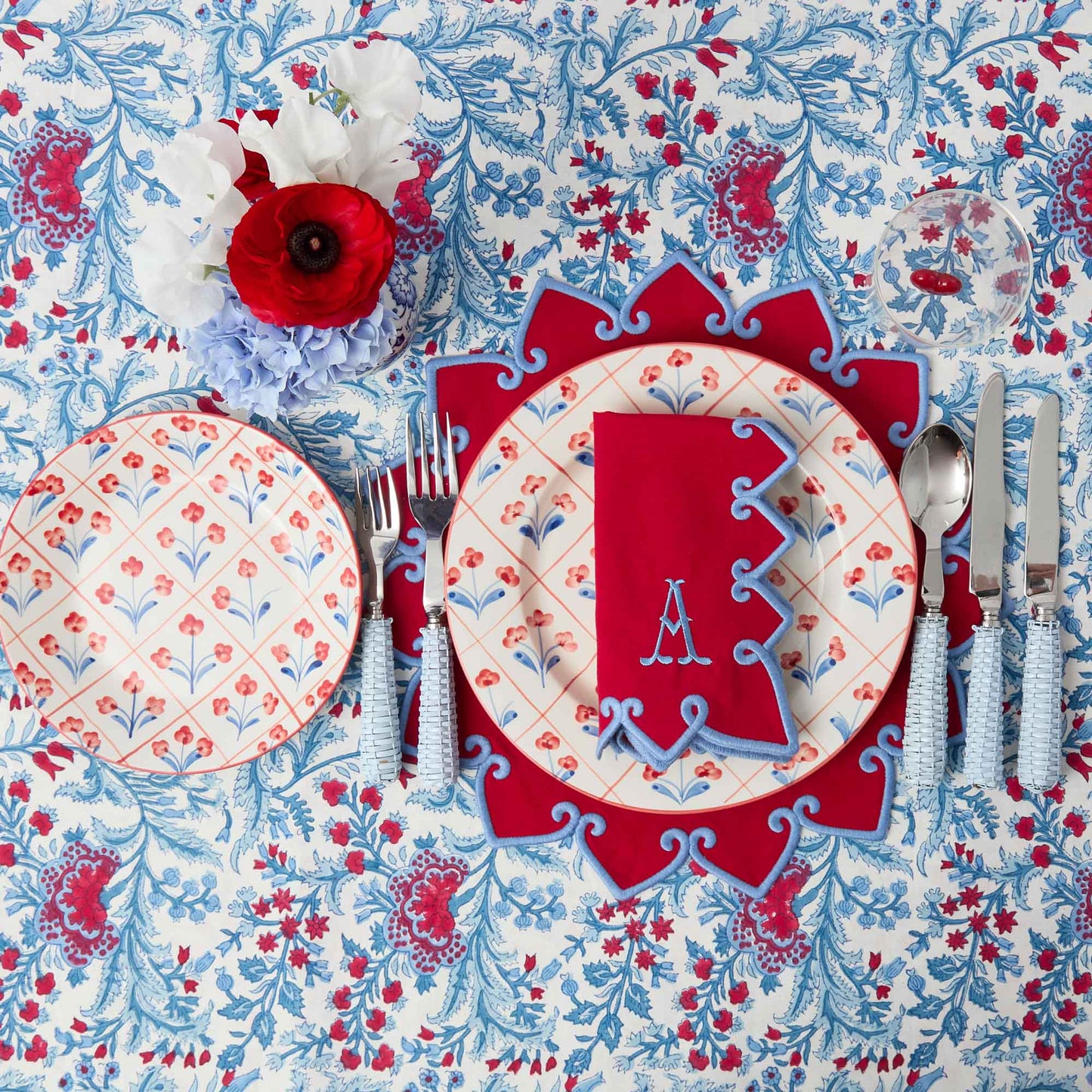 Sets de table Angelina rouges et bleus (lot de 4)