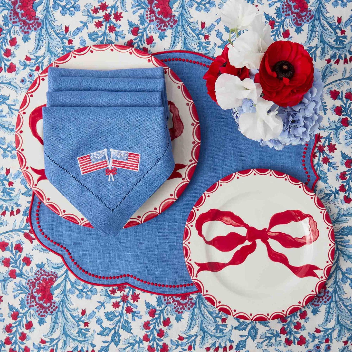 Serviettes à cocktail du 4 juillet (lot de 4)