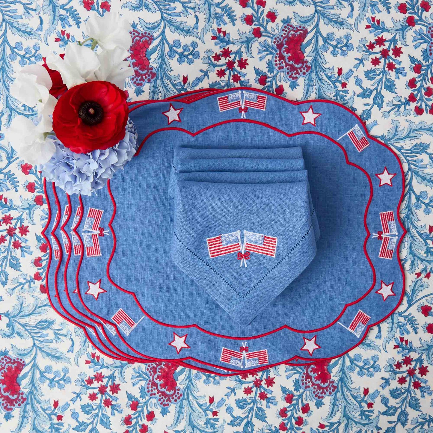 Sets de table et serviettes du 4 juillet (lot de 4)