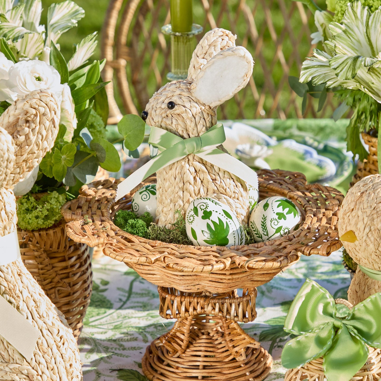 Ensemble de décoration de prairie en rotin