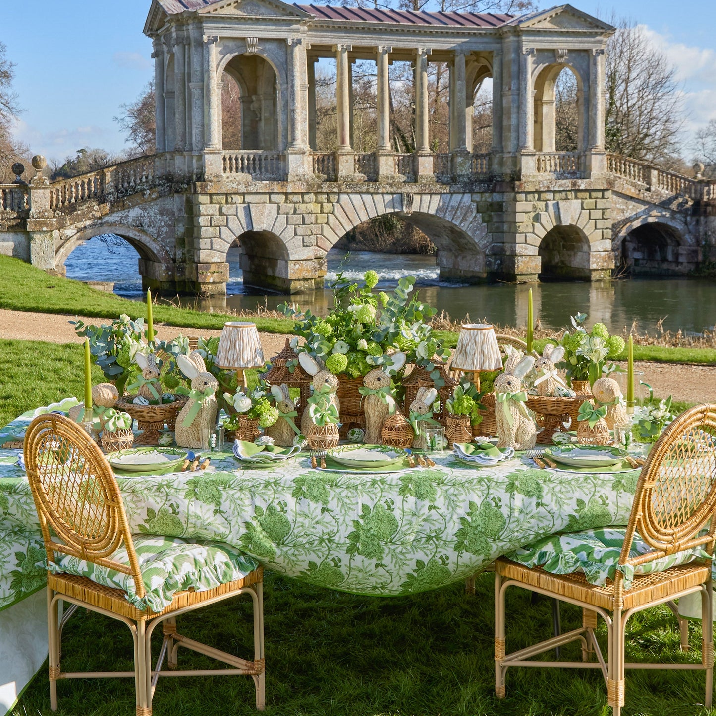 Ensemble de décoration de prairie en rotin