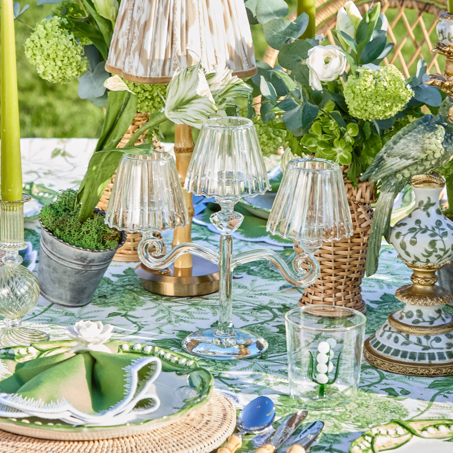 Lanterne en verre pour bougie chauffe-plat Candleabra